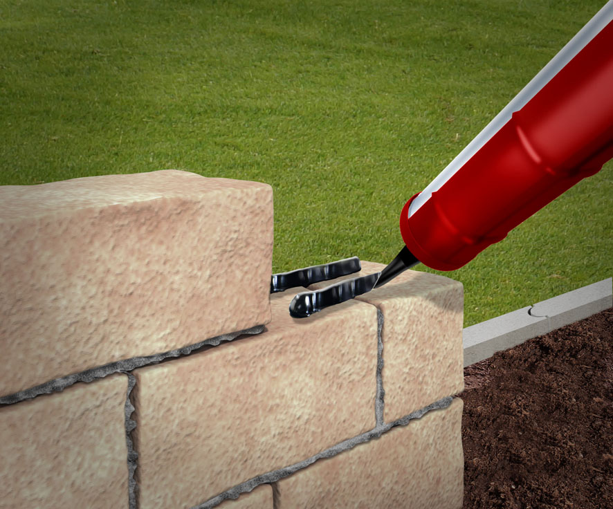 Anwendung an der Steinmauer