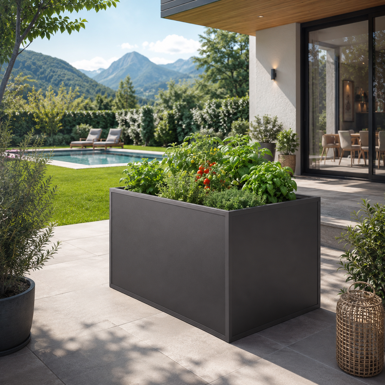 KGT Aluminium-Hochbeet 130, Profilsystem "anthrazit-grau"