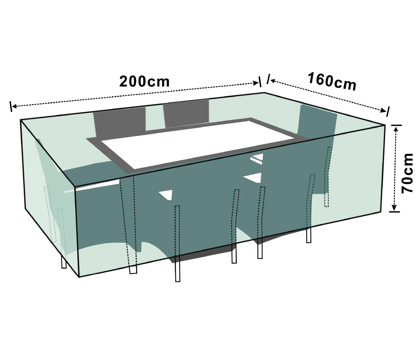 Happy Schutzhülle für Deluxe Rattan- Gartenmöbel-Garnitur Happy Schutzhülle für Deluxe Rattan- Gartenmöbel-Garnitur