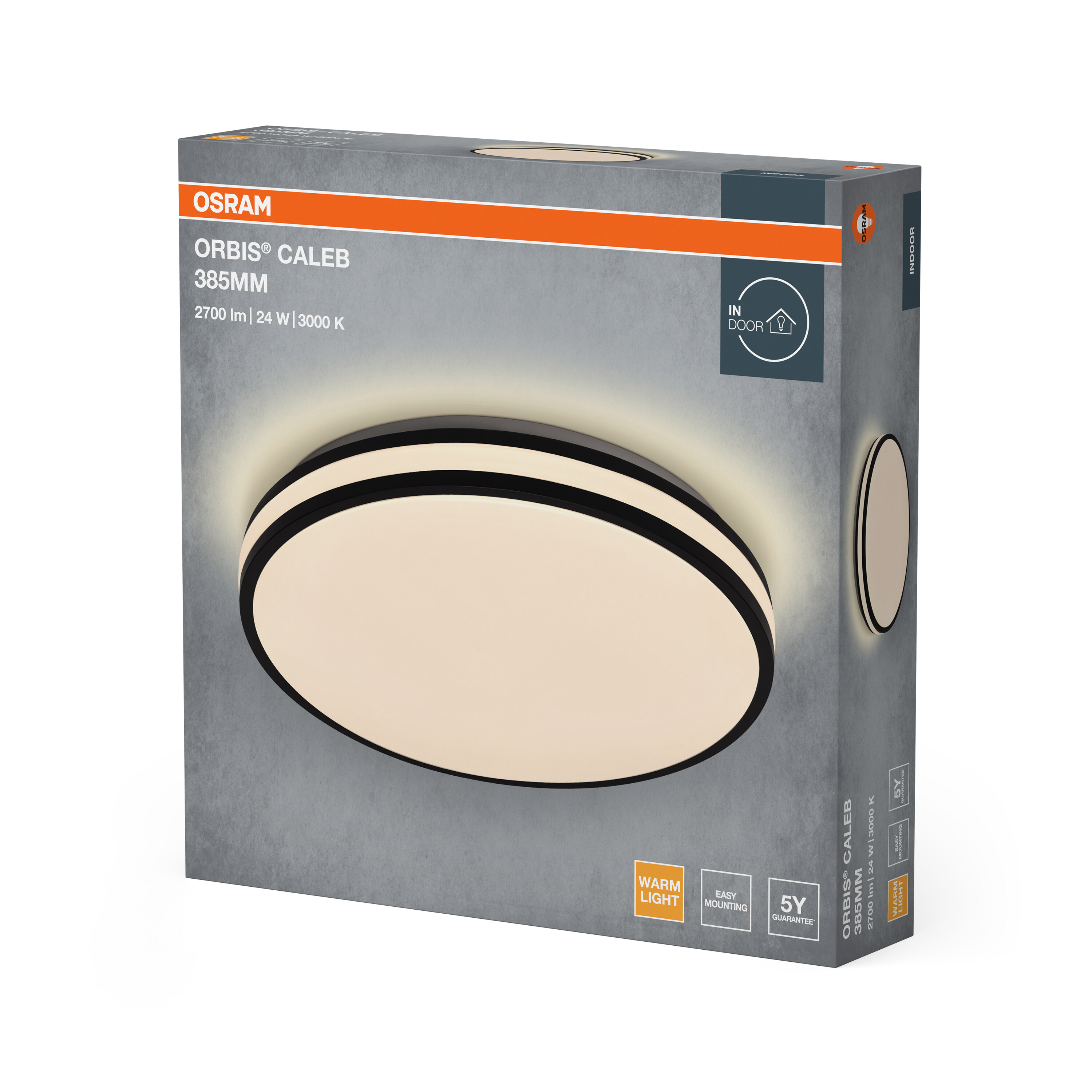 Osram Led Deckenleuchte "Orbis Caleb", 385 mm, 24W, 830, schwarz