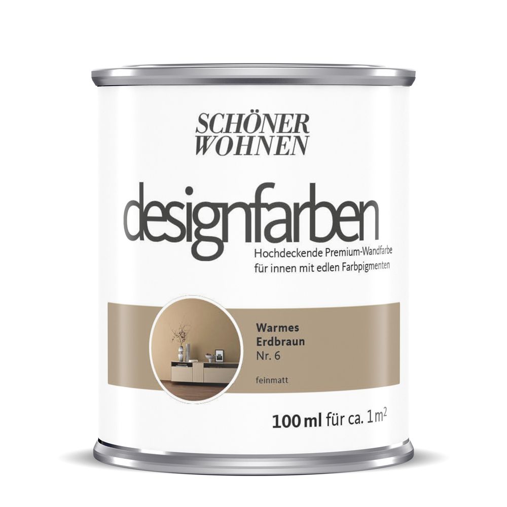 Schöner Wohnen Designfarbe, warmes erdbraun, 100 ml