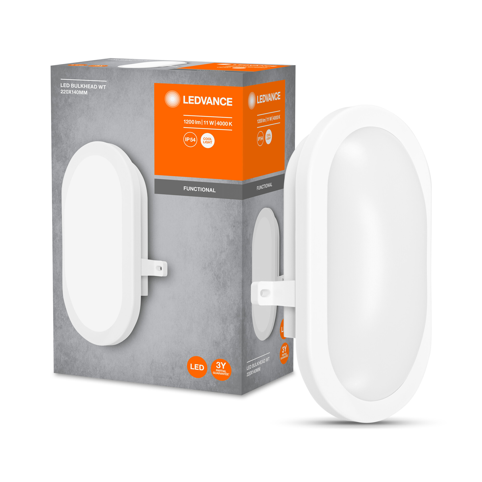 LEDVANCE Deckenleuchte LED Bulkhead, 11W, 4000K White LEDVANCE Deckenleuchte LED Bulkhead, 11W, 4000K White