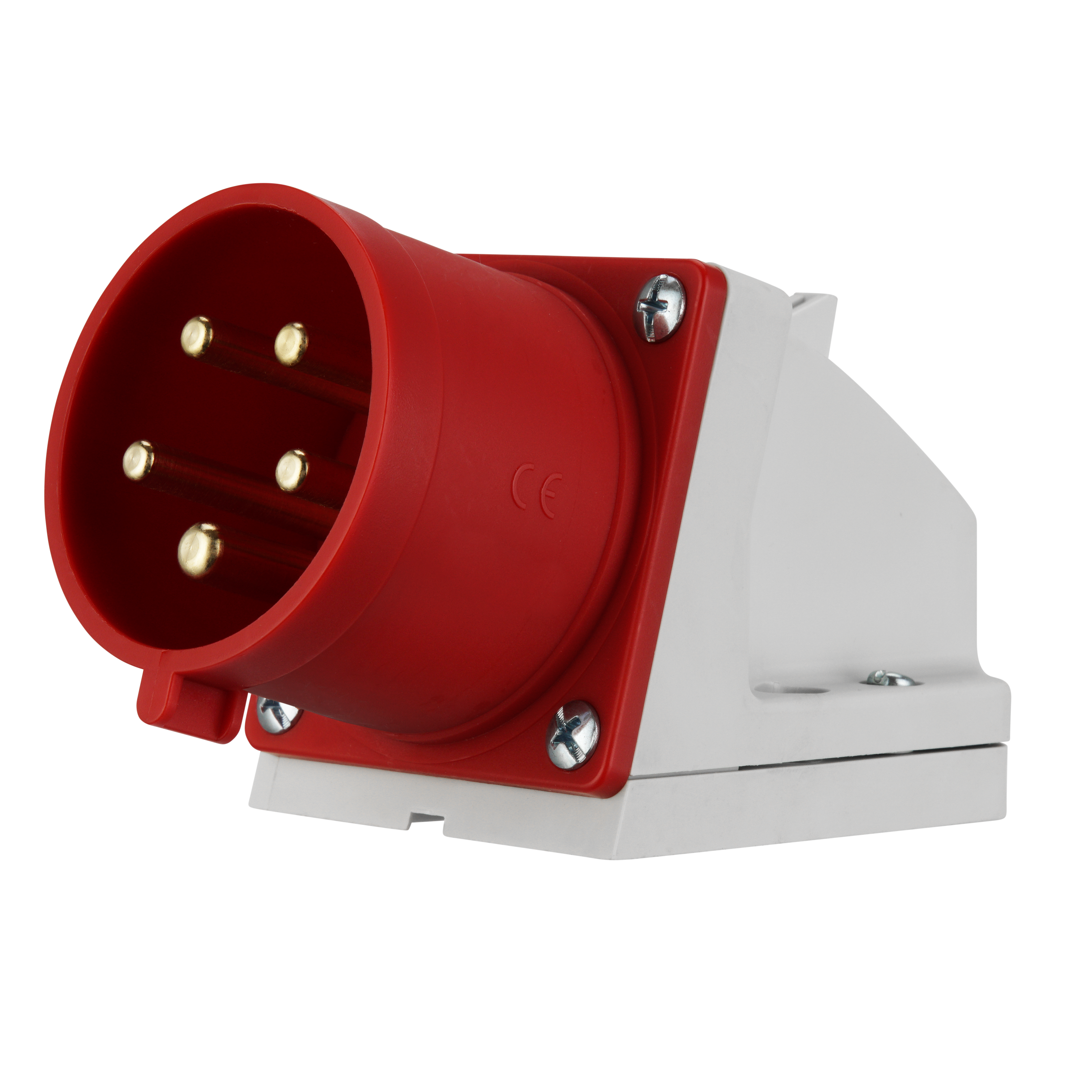 REV CEE-Wandgerätestecker 5-polig, 400V, 32A, IP44, rot-grau