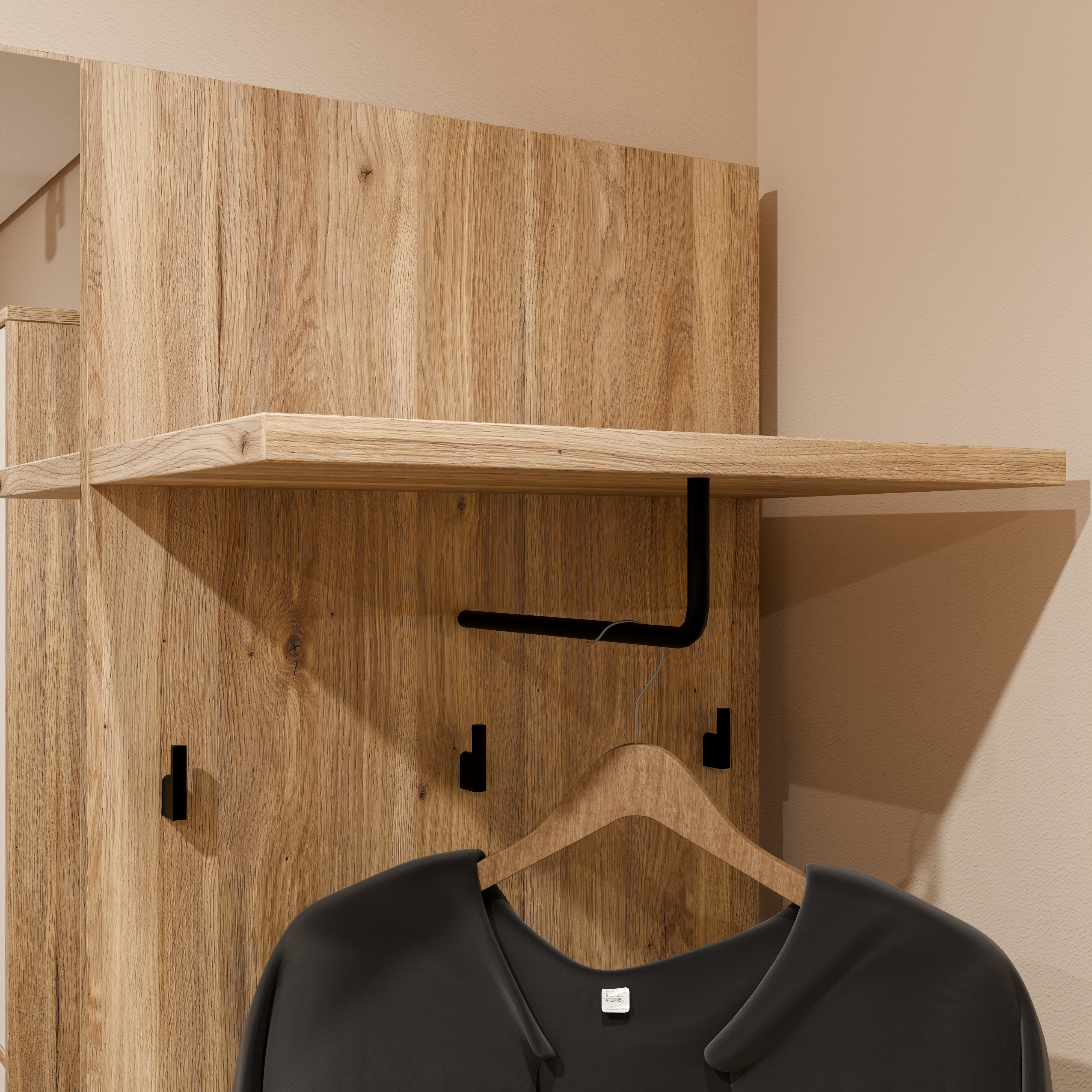 Forte Garderobe Ken Mauvella, oak/sand