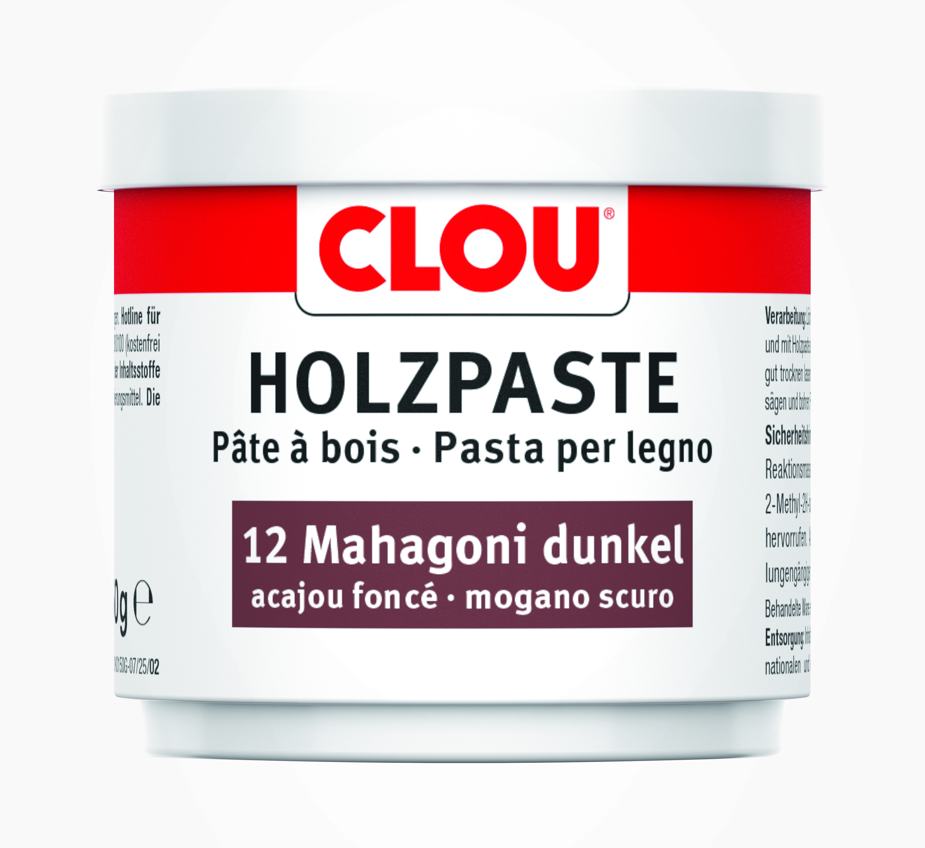 Clou Holzpaste Nr. 12 Mahagoni Dunkel, 150 g Dose