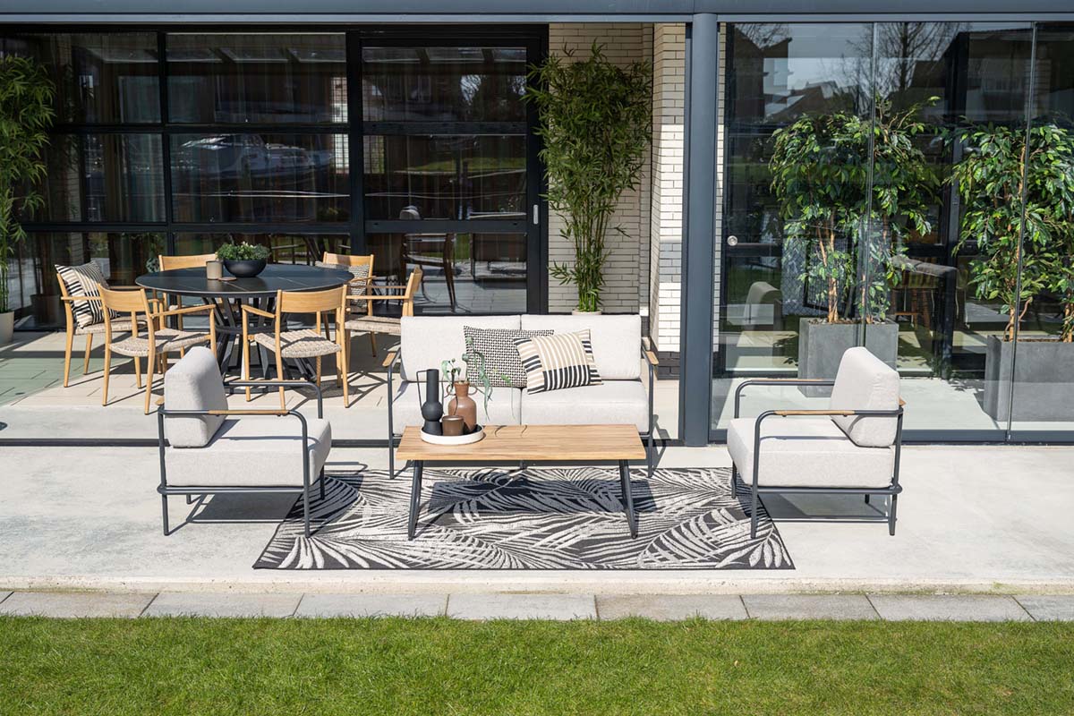 Garden Impressions Lounge-Set Lisboa 4-Teilig, sand/teak Look Garden Impressions Lounge-Set Lisboa 4-Teilig, sand/teak Look