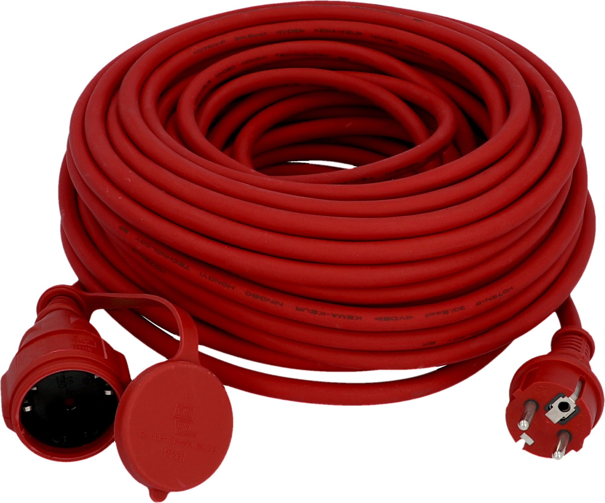 Unitec Schutzkontakt-Gummi-Verlängerung IP44, H07RN, 25 m, rot Unitec Schutzkontakt-Gummi-Verlängerung IP44, H07RN, 25 m, rot