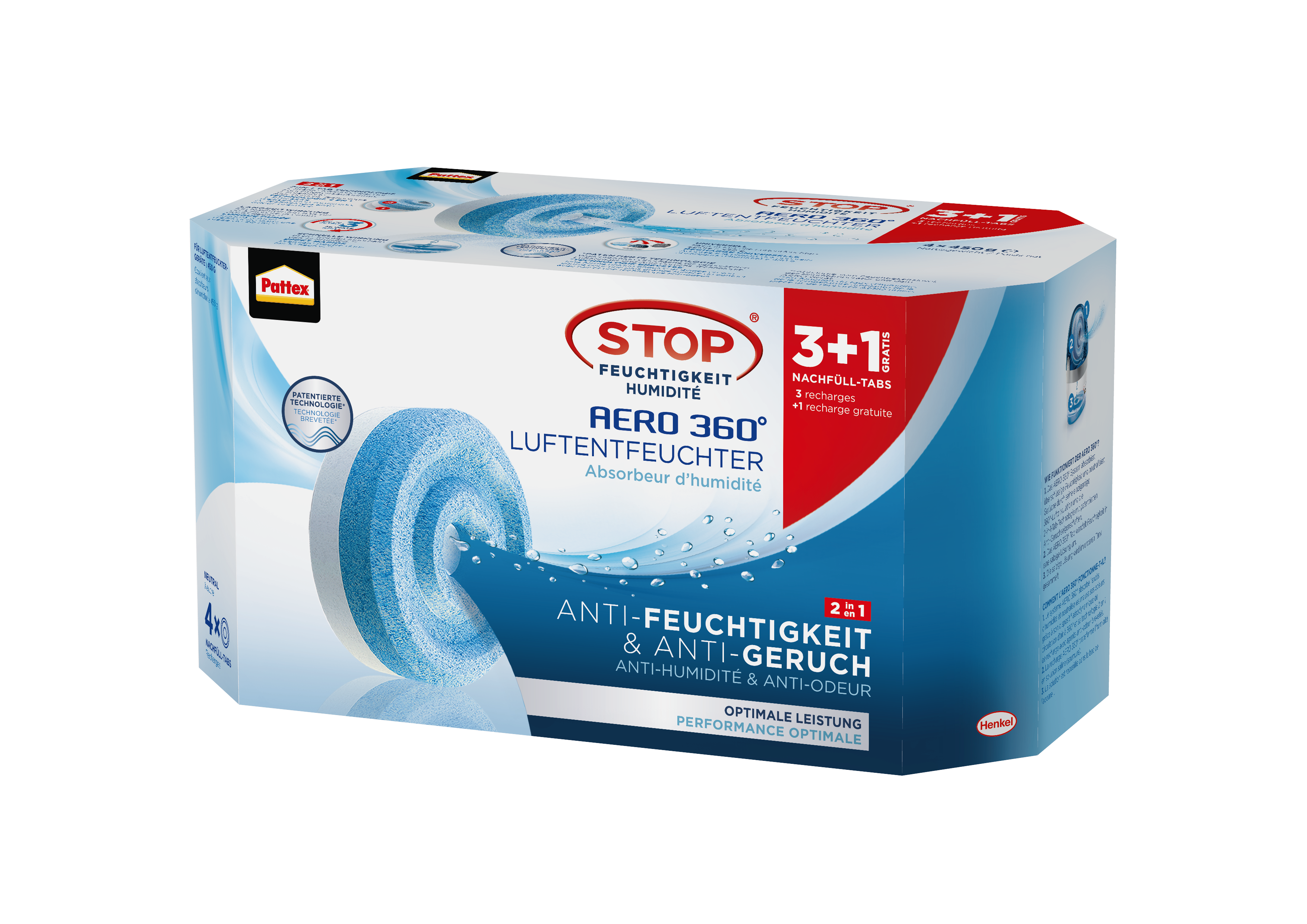 Pattex Nachfülltabs Neutral 3+1, 4 x 450 g