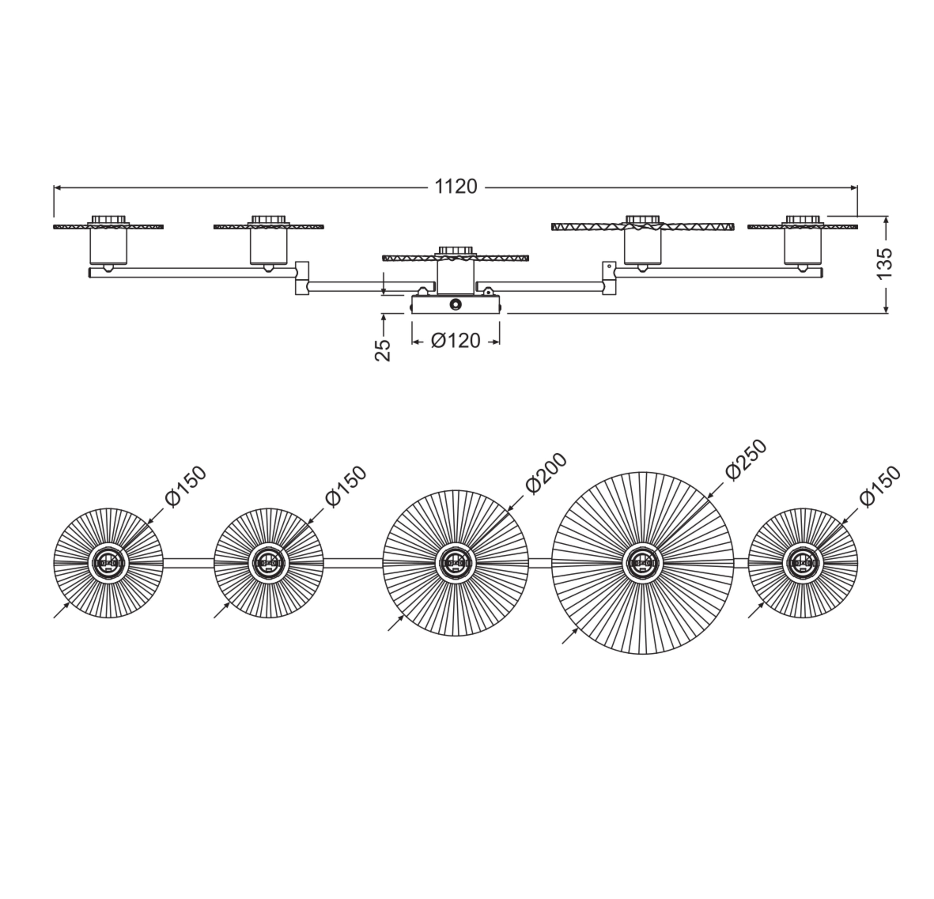Osram DECOR Plissee Wall, 5XE27, beige