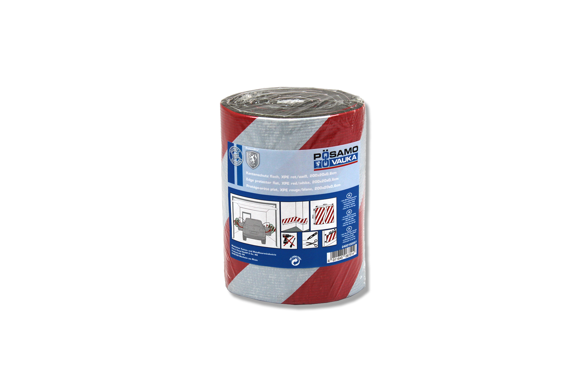 Pösamo Kantenschutz 2000x 200 x 6 mm, XPE rot-weiß Pösamo Kantenschutz 2000x 200 x 6 mm, XPE rot-weiß