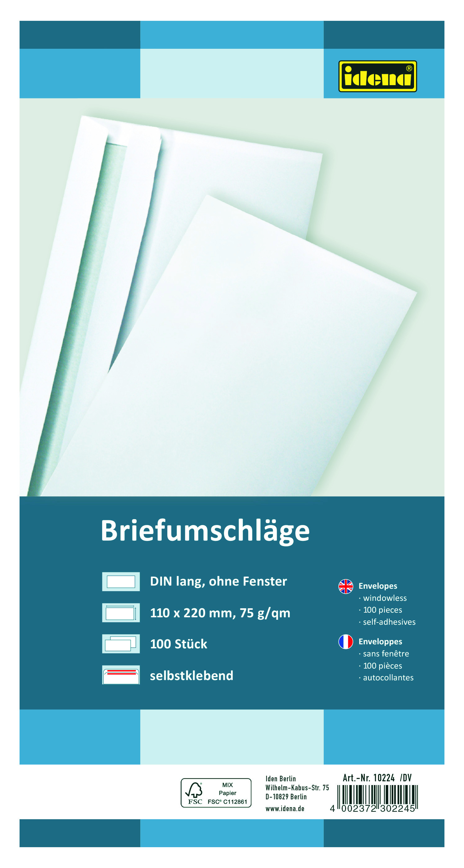 263766_10224 IDENA BRIEFUMSCHL.FSC-M.DIN LANG SK100ER