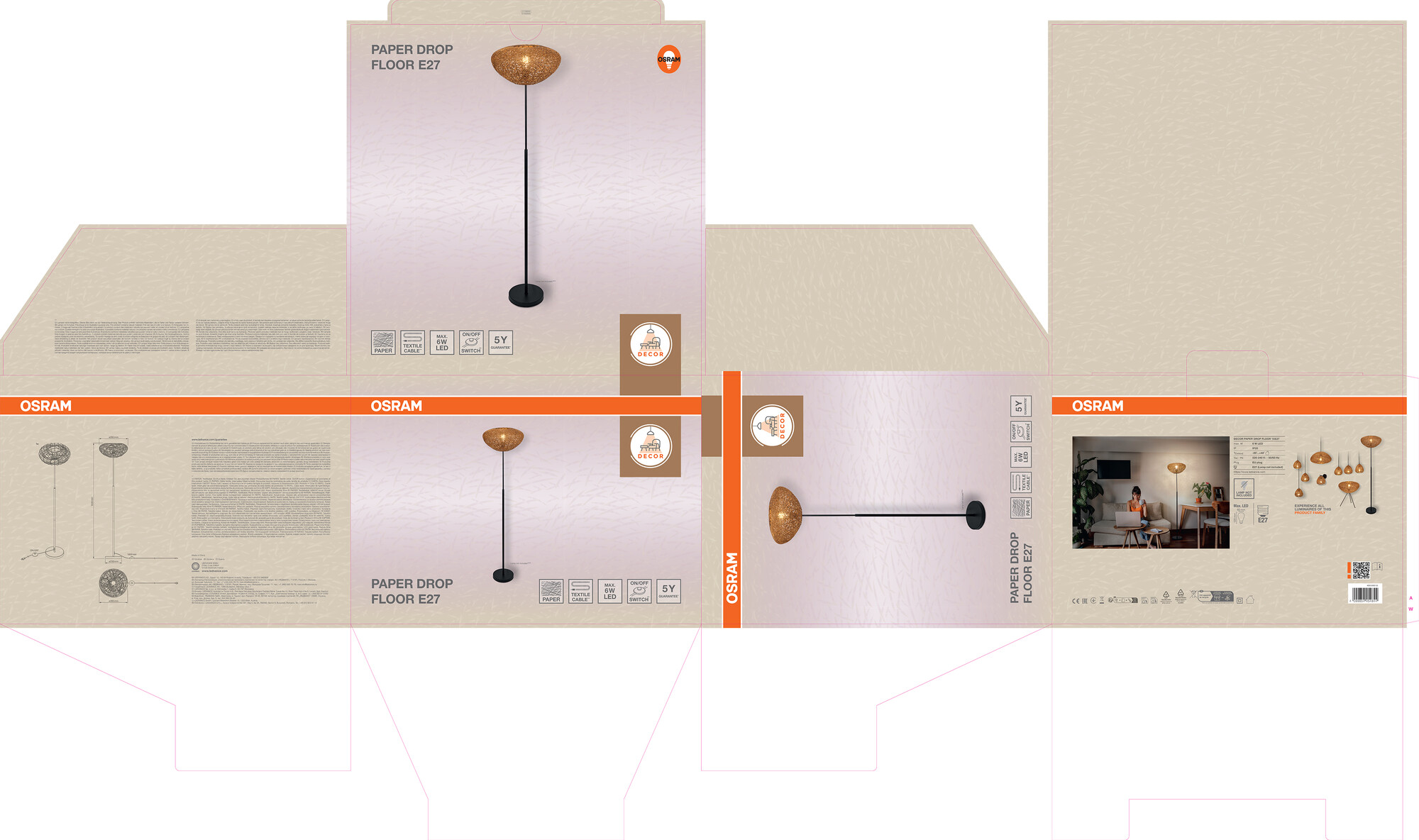 Osram Decor Stehleuchte, 1XE27, schwarz