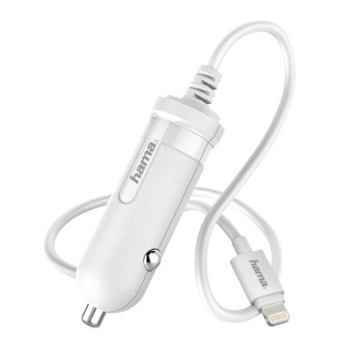 hama-ladegeraet-easy-12-v-kfz-lightning-stecker-stecker-weiss-4047443318206 Hama KFZ-Ladegerät, Lightning, 1 A, weiß