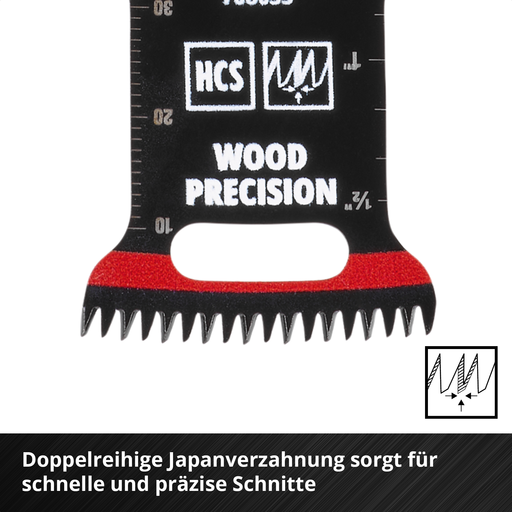 Einhell HCS-Tauchsägeblatt mit Universalaufnahme und Japanzahnung, curved, 32 x 40 mm
