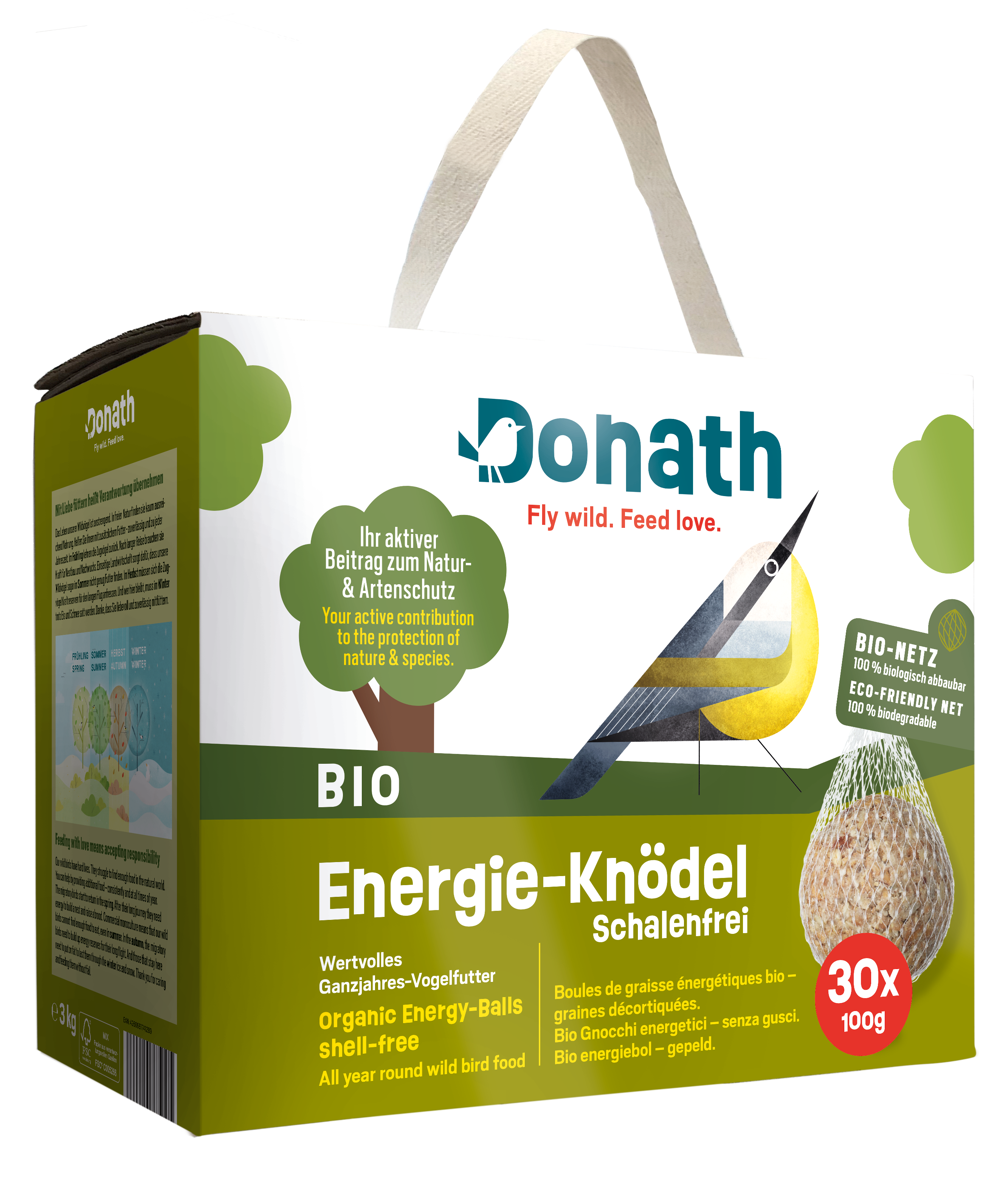 Donath Bio Energie-Knödel -Schalenfrei- Im Bio-Netz, 30 x 100 g