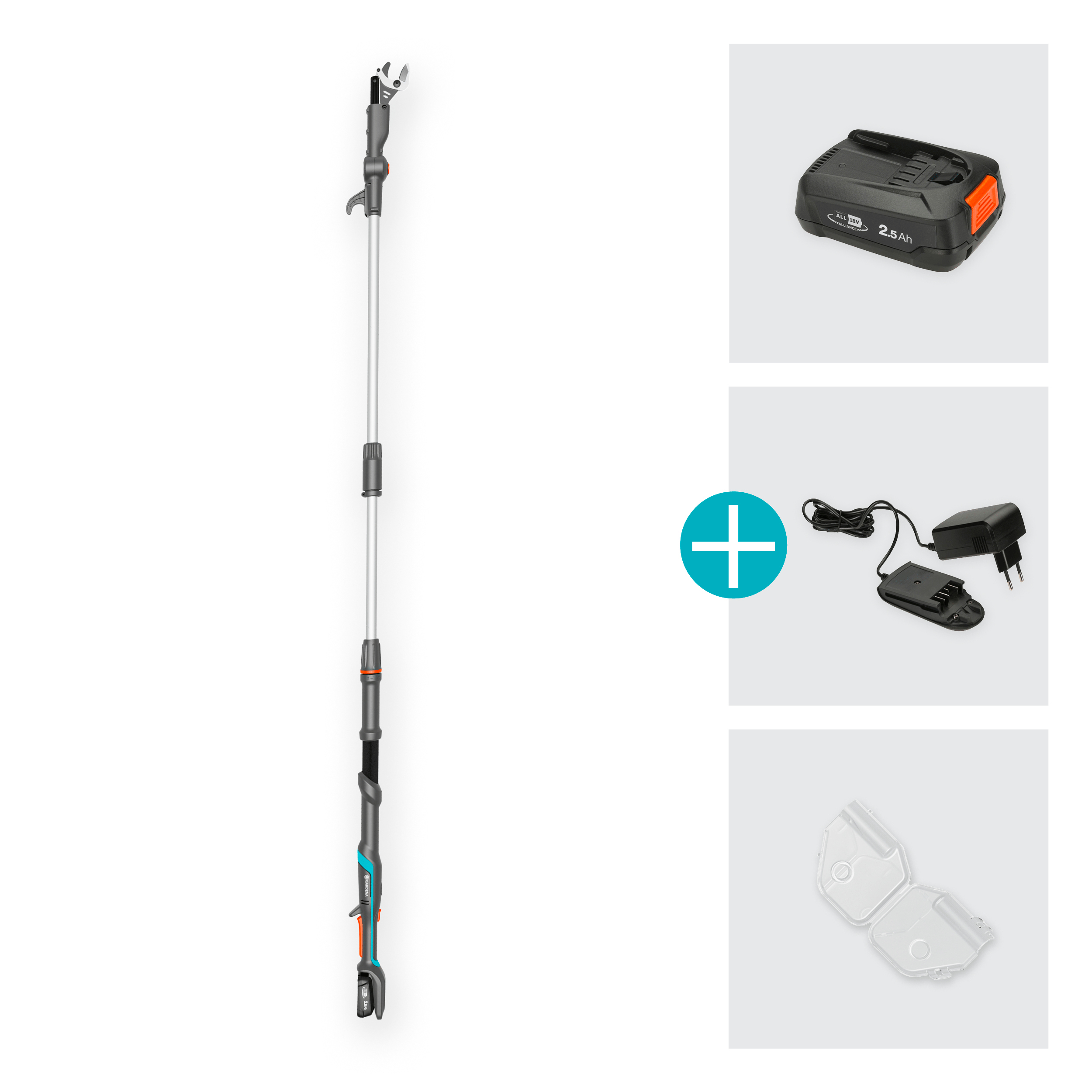 Gardena Akku-Teleskop-Baumschere HighCut 250/18V P4A Ready-To-Use Set Gardena Akku-Teleskop-Baumschere HighCut 250/18V P4A Ready-To-Use Set