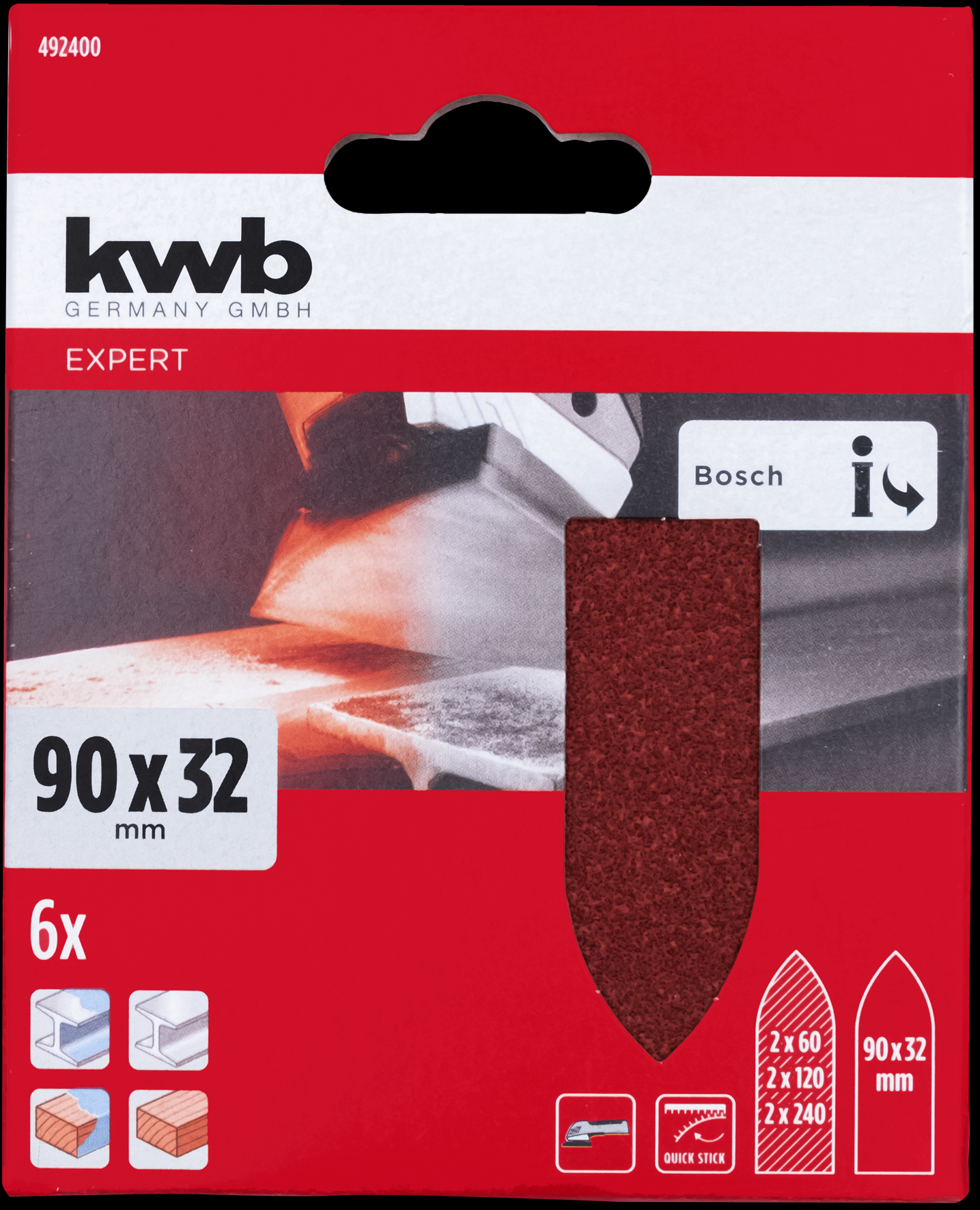kwb Q-Stick Polierscheiben-Set, 90 x 32 mm