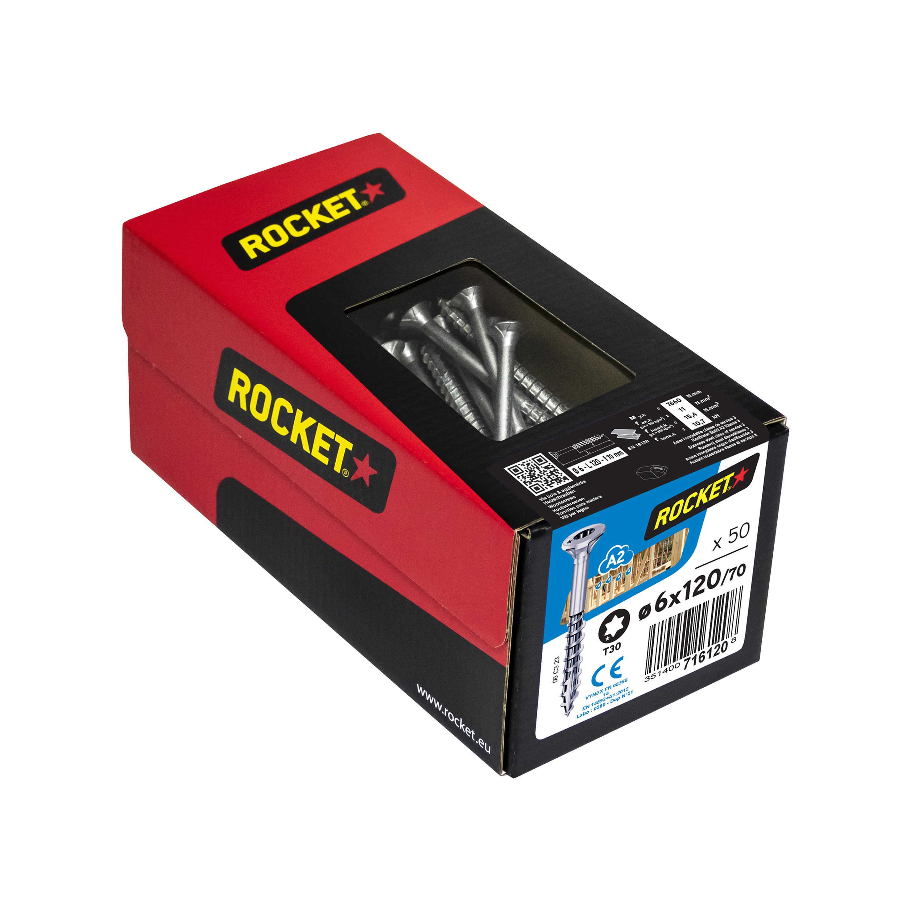 Rocket Seko 6,0 x 120 mm, A2 T30 TG Rocket Seko 6,0 x 120 mm, A2 T30 TG