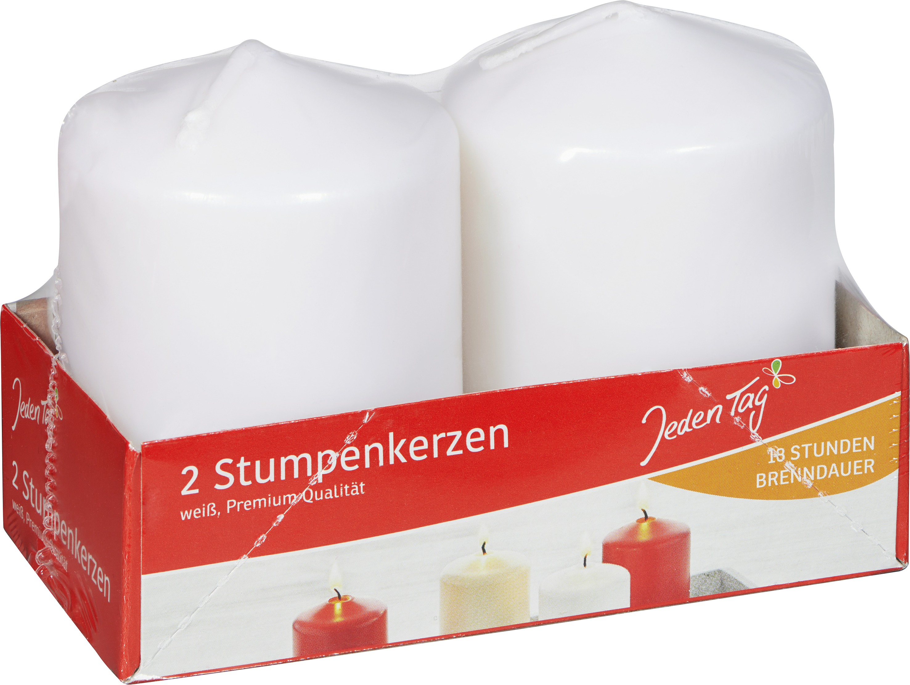 171336_118891 JEDEN TAG STUMPENKERZEN 80X55MM 2ST WEISS
