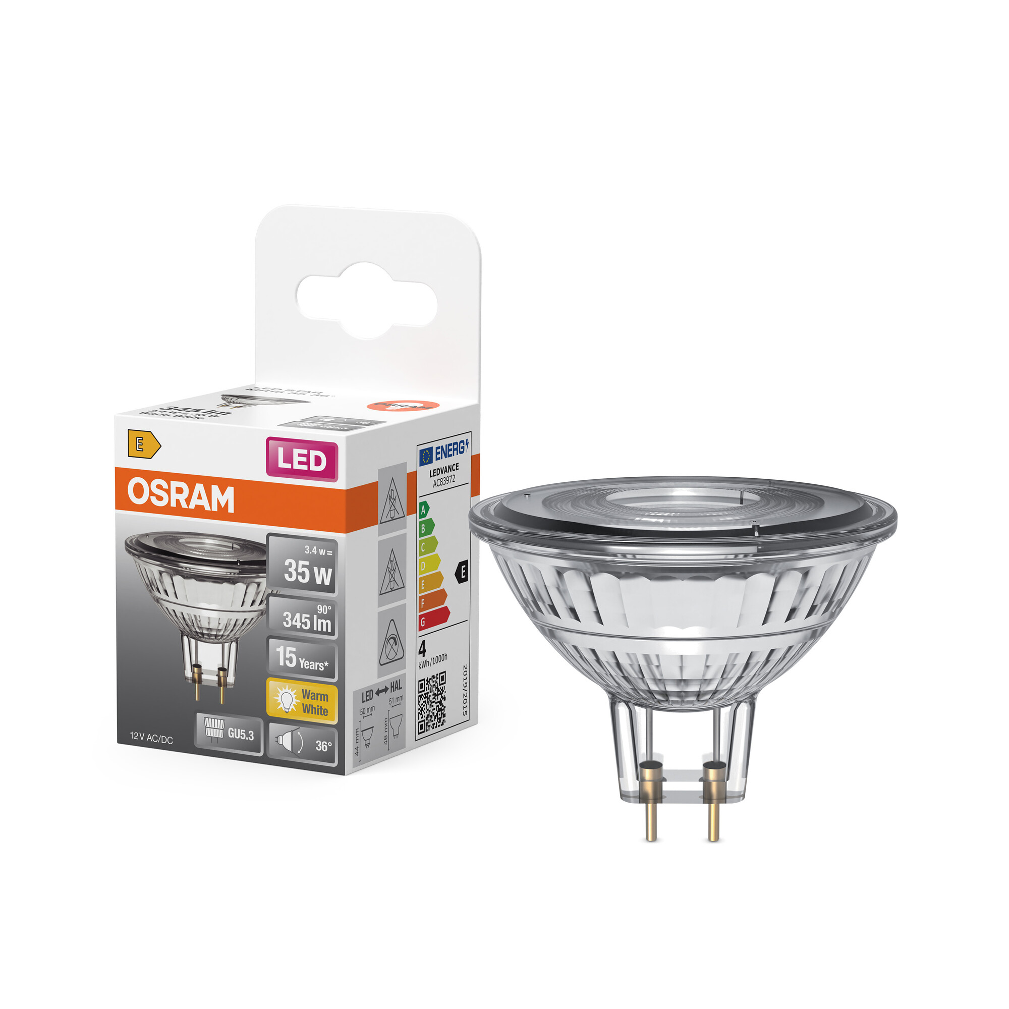 Osram LED Reflektorlampe mit GU5.3 Sockel, Warmweiß
