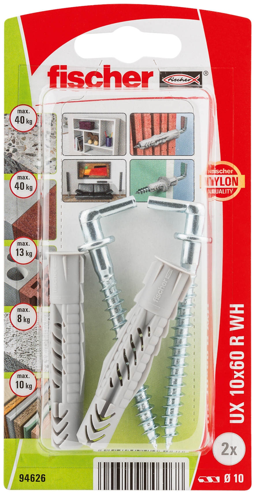 fischer Universaldübel UX 10 x 60 WH K (2) fischer Universaldübel UX 10 x 60 WH K (2)