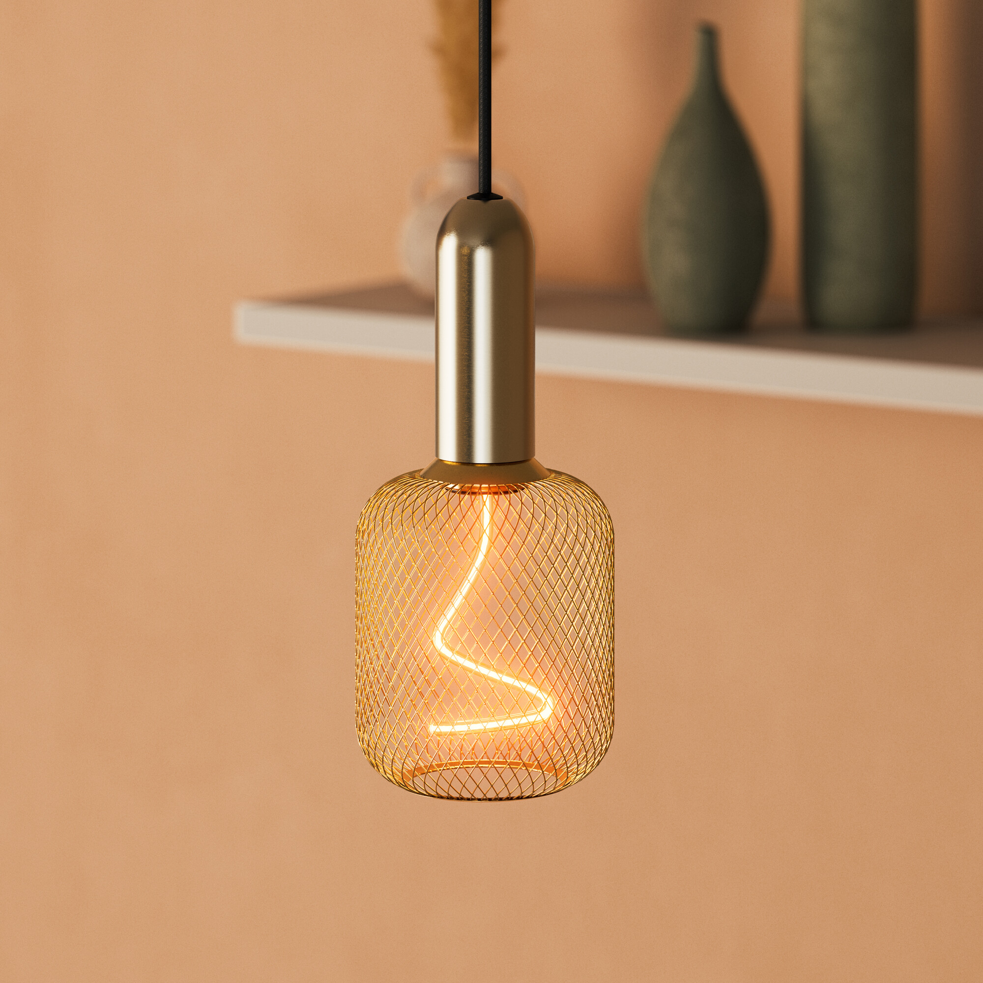 Osram LED Leuchte Quadrat, gold, warmweiß, E27