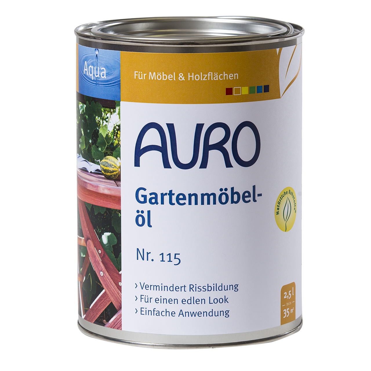 Auro Gartenmöbelöl Aqua Nr. 115, 2,5L