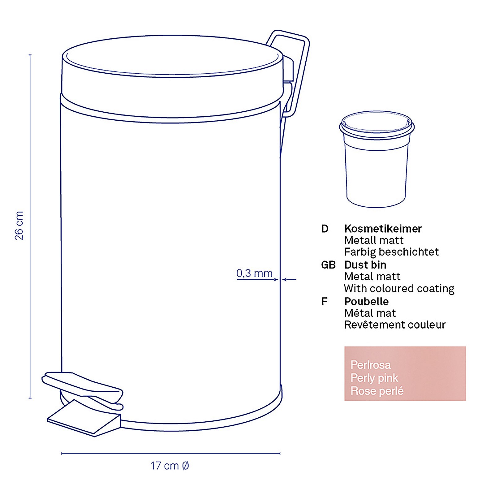 Kela Kosmetikeimer "Monaco", altrosa Kela Kosmetikeimer "Monaco", altrosa