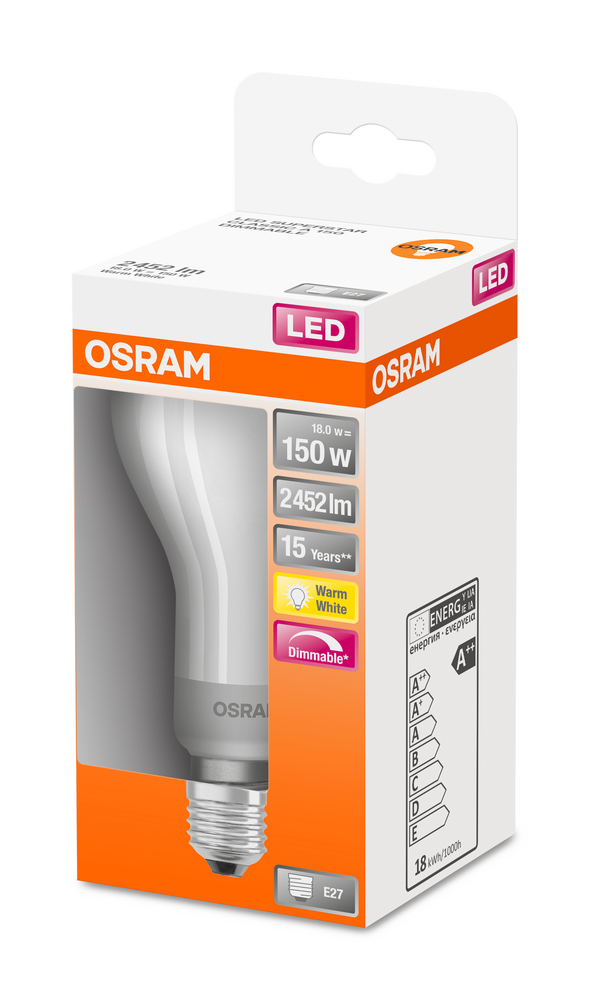 4058075437326_Packaging_image OSRAM LEUCHTMITTEL LED SST CL A GL FR 150 D 15W/827 E