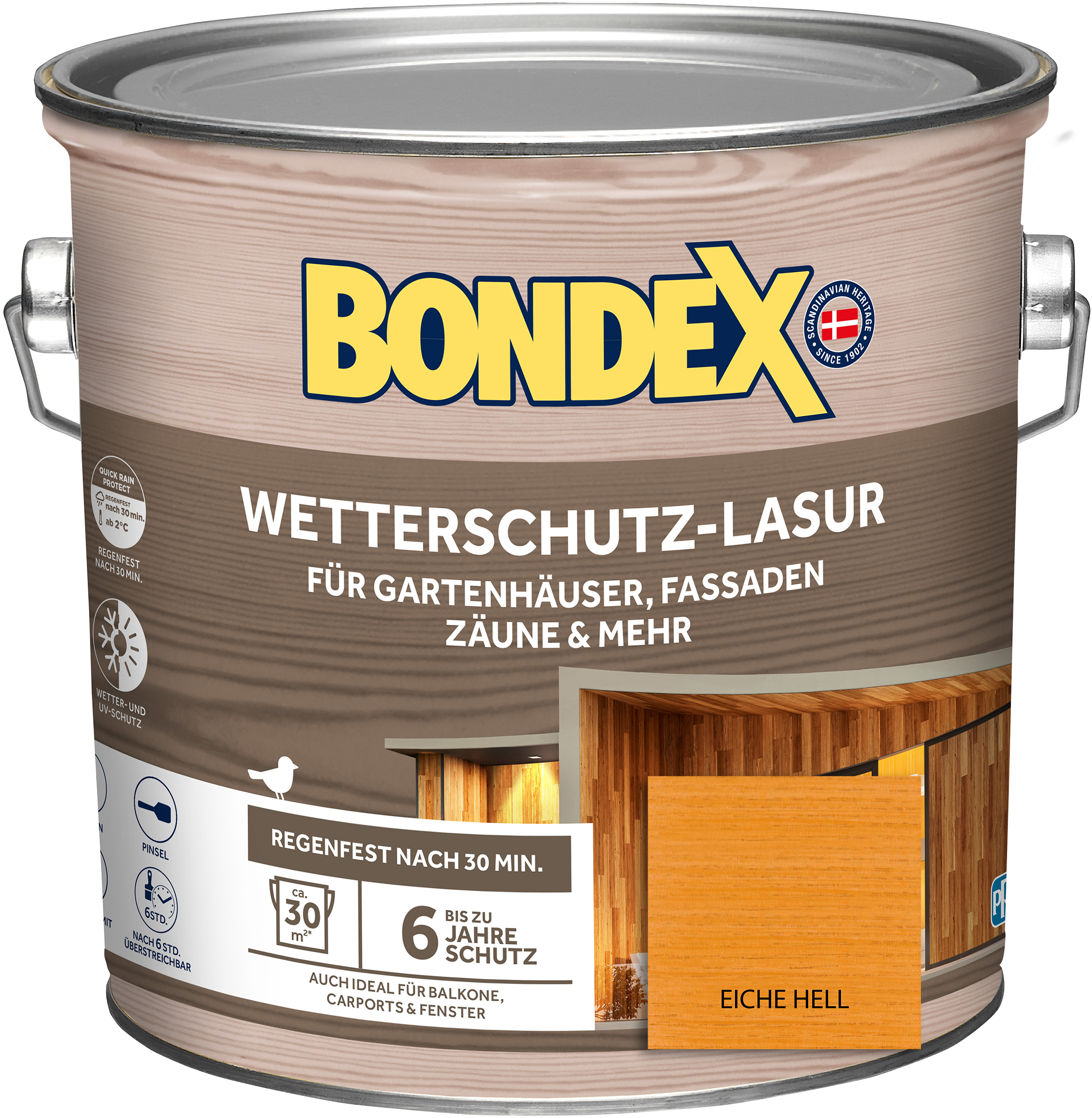 Bondex Wetterschutz-Lasur eiche hell, 2,5 l Bondex Wetterschutz-Lasur eiche hell, 2,5 l