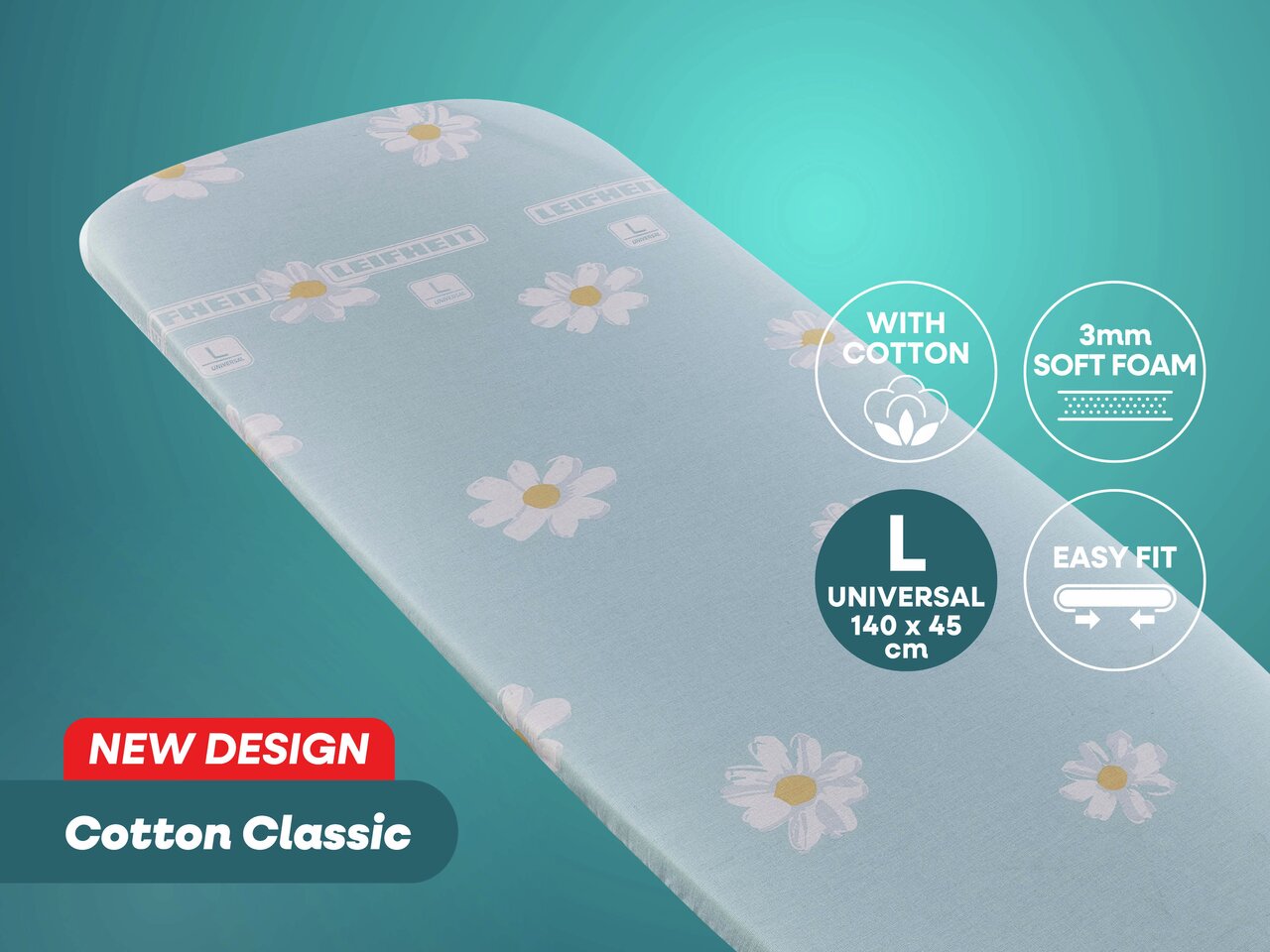 Leifheit Bügeltischbezug Cotton Classic Universal, max. 140 x 45 cm