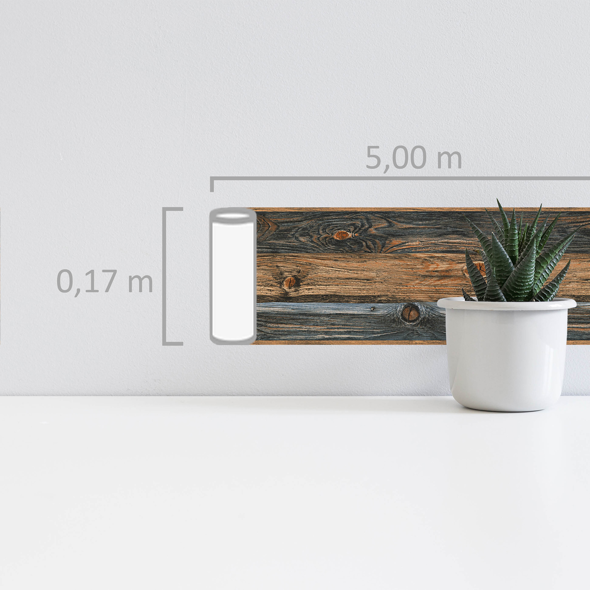 A.S. Création selbstklebende Bordüre, holzoptik braun grau – vintage bretterdesign im used-look