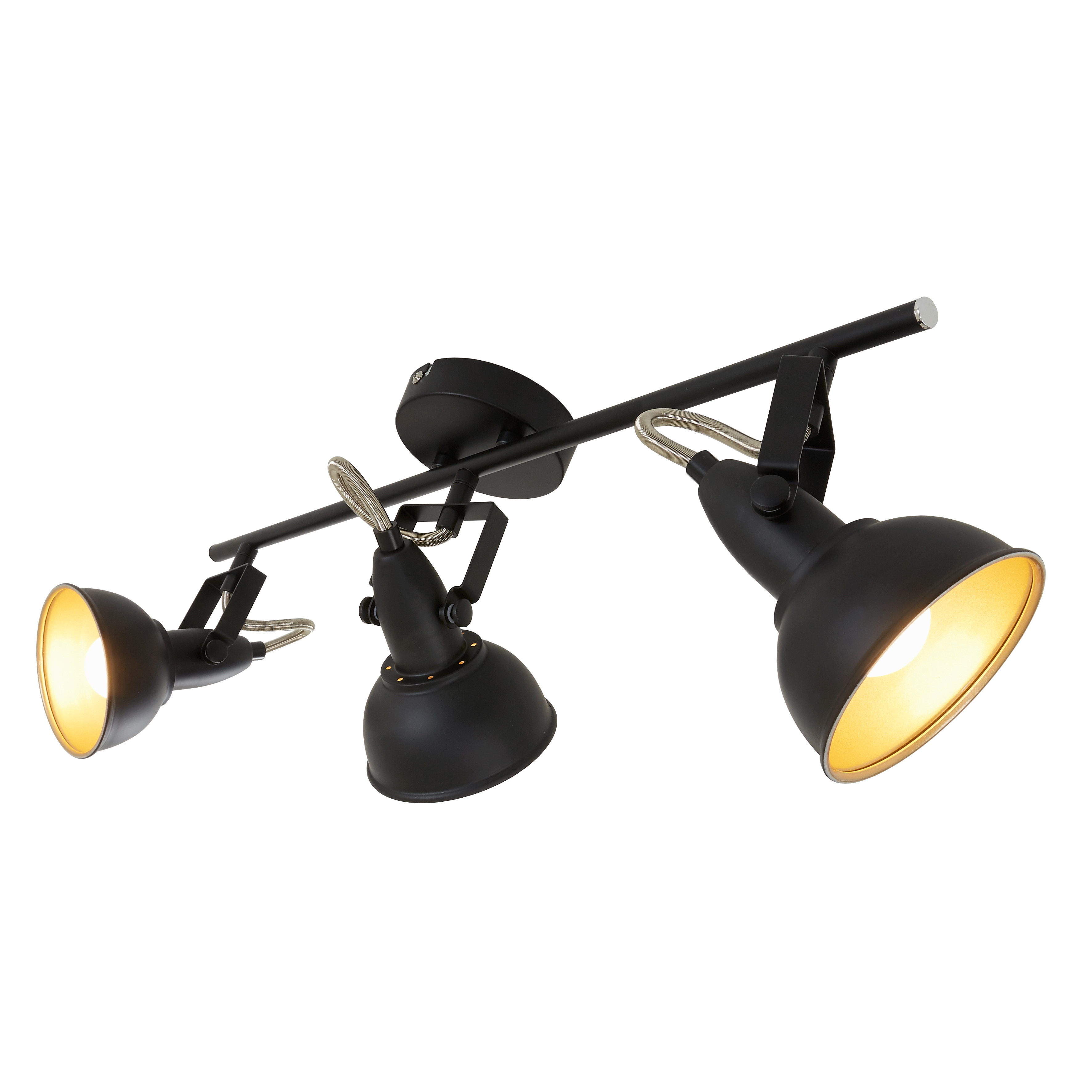 167937-3 BRILONER SCHIENE 3XE14 SCHWARZ GOLD/METALL