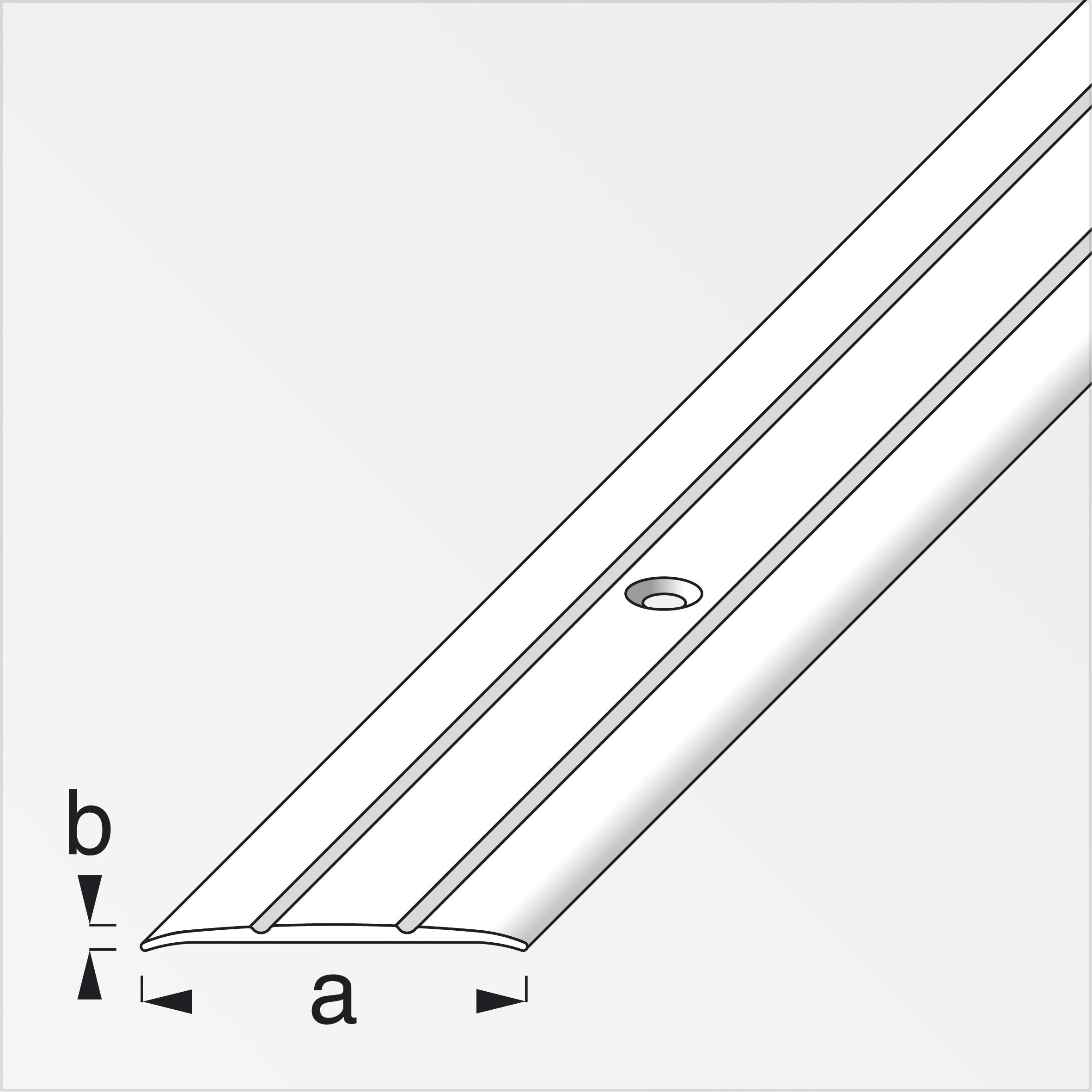 644440_U-bergangs-Profil-1 Alfer Übergangs-Profil, 37 x 2,5 mm, Alu titan