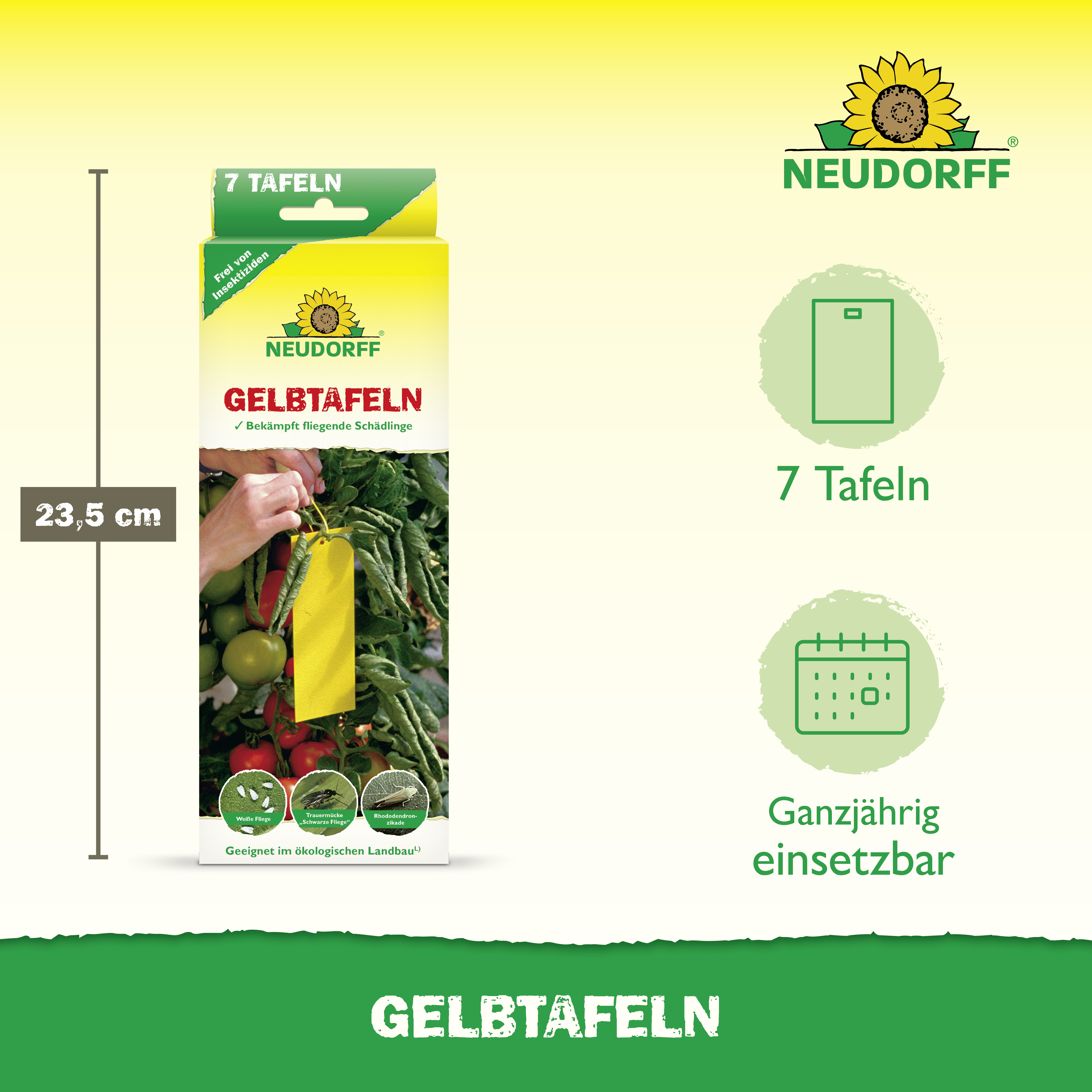 Neudorff Gelbtafeln (kleinformatig), 7,50 x 20 cm