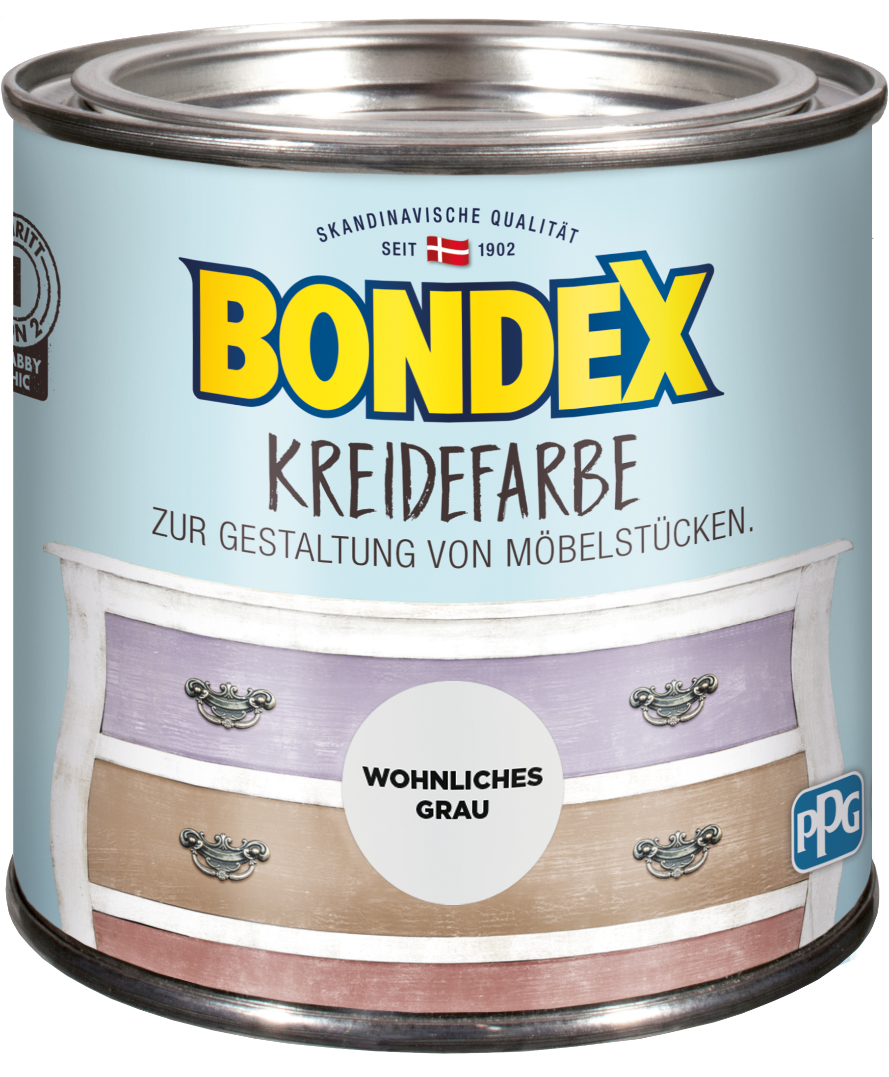 Bondex Kreidefarbe Wohnliches Grau, 0,5L