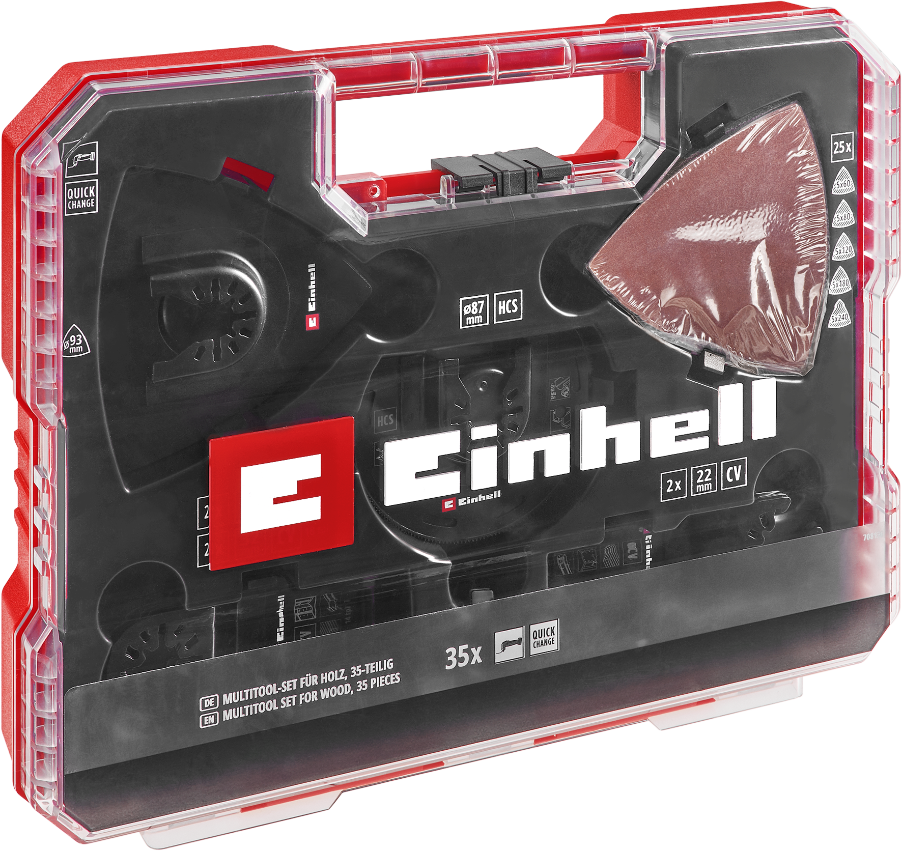 Einhell XL-PLUS-CASE Multitool-Set mit Universalaufnahme für Holz, 35-tlg. 