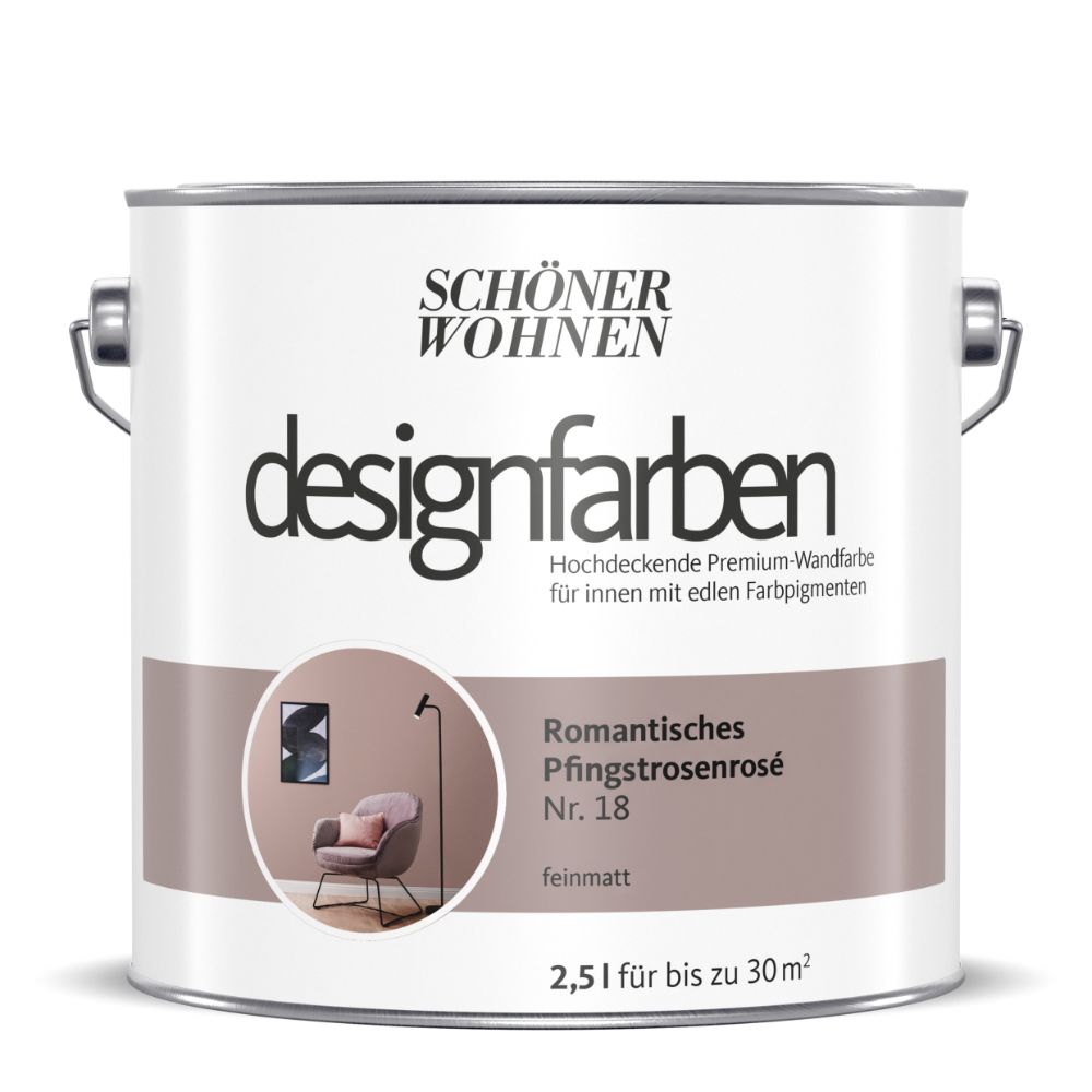 Schöner Wohnen Designfarbe, romantisches Pfingstrosenrose, 2,5L Schöner Wohnen Designfarbe, romantisches Pfingstrosenrose, 2,5L