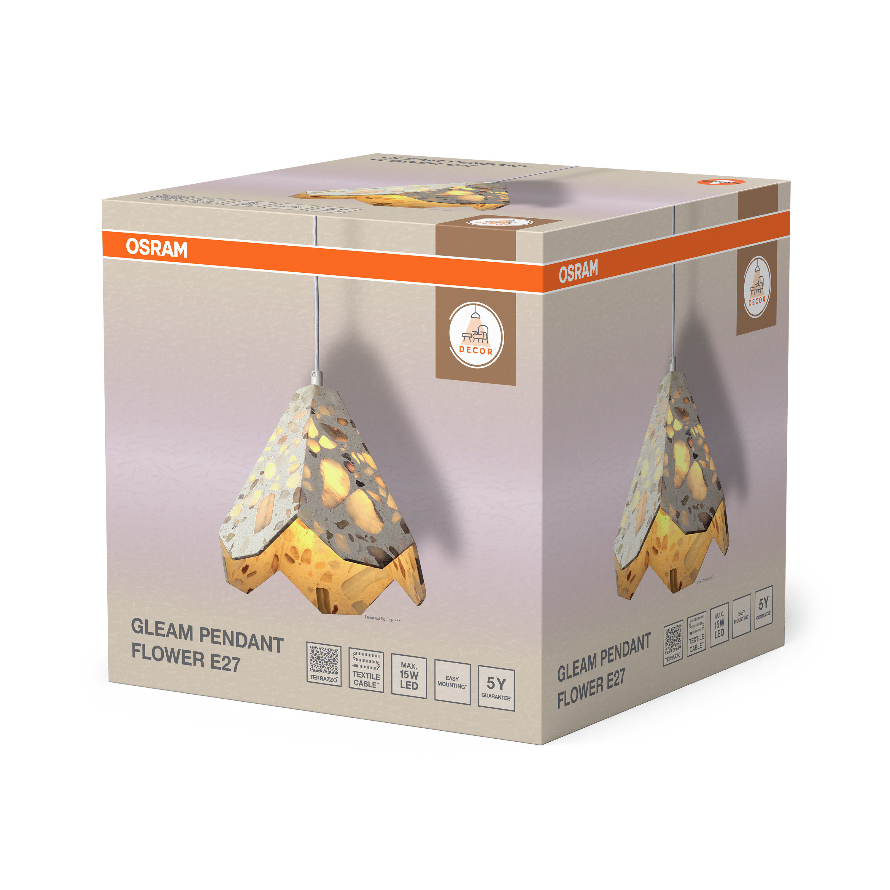 Osram DECOR Gleam Pendelleuchte Flower, E27, weiß