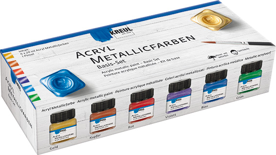 Kreul Acryl Metallicfarben Basis Set, 6 x 20 ml Kreul Acryl Metallicfarben Basis Set, 6 x 20 ml