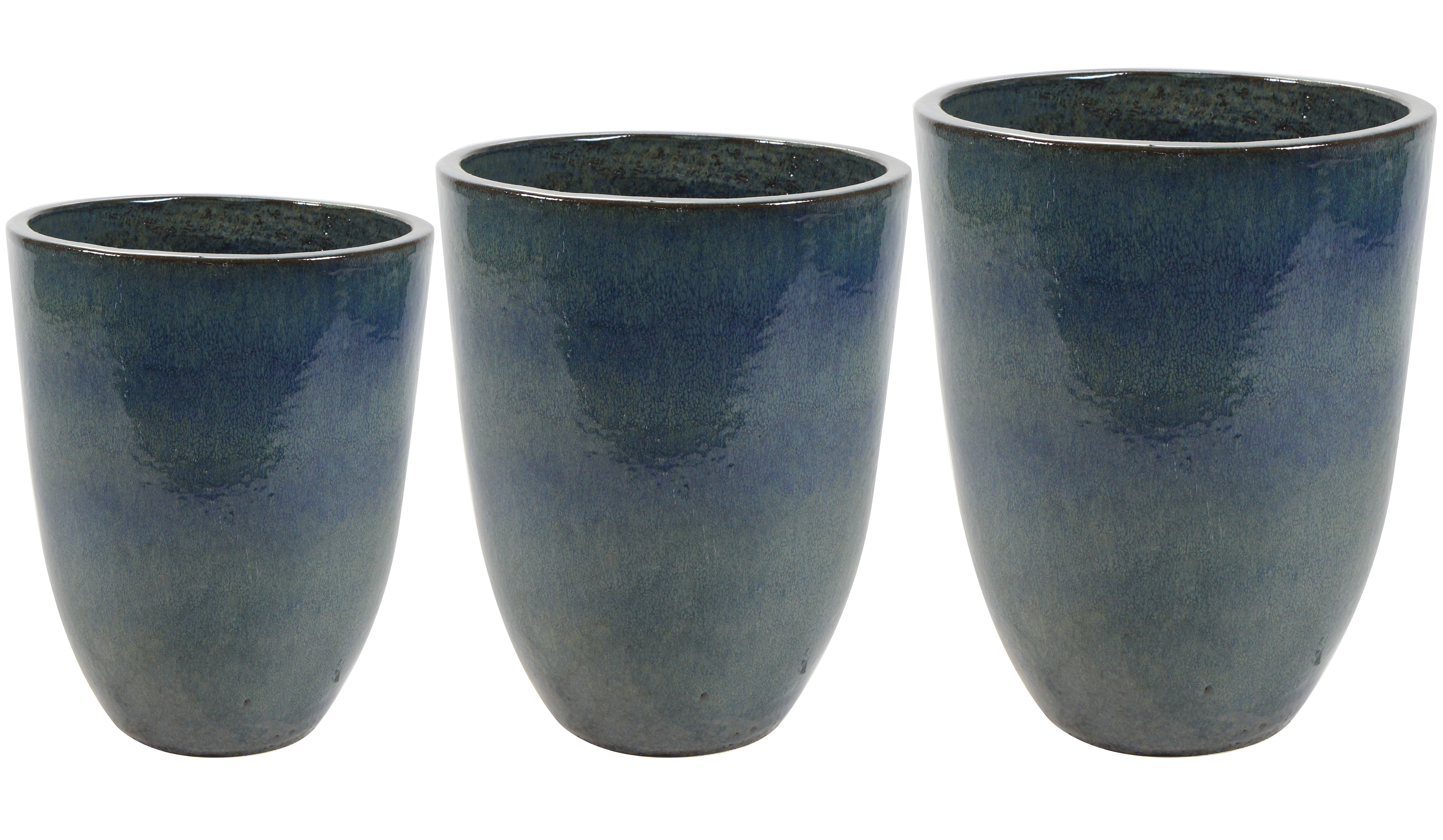 TS Vase Satz von 3 Rico blau, Ø44 H58