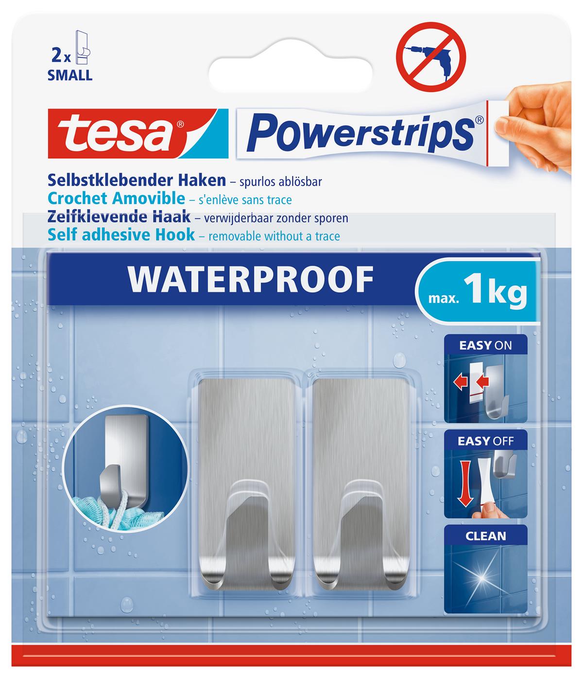 tesa_597770000000_LI416_front_pa tesa Powerstrips Selbstklebeneder Haken Waterproof Small Zoom, Metall