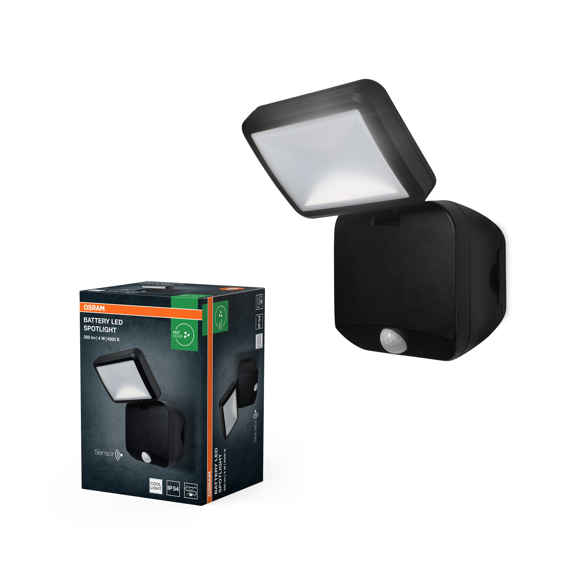 Osram LED Außenleuchte Spot, 4W, schwarz