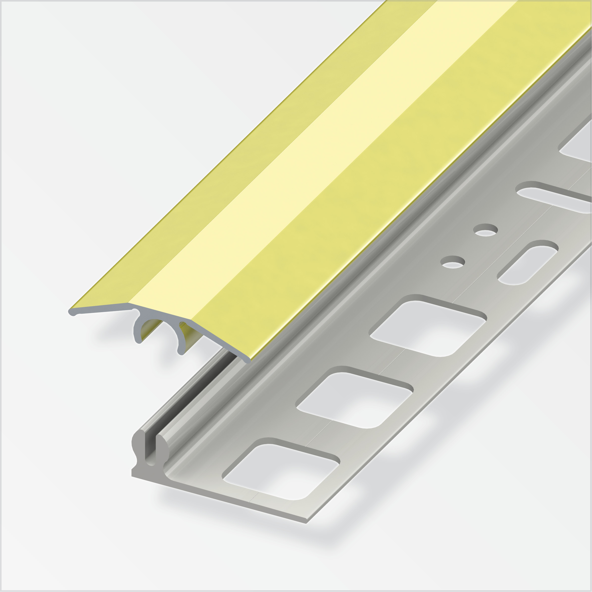 635666_U-bergangs-Profil Alfer clipstech®-mini-Komplett-Set, 25 mm, messing