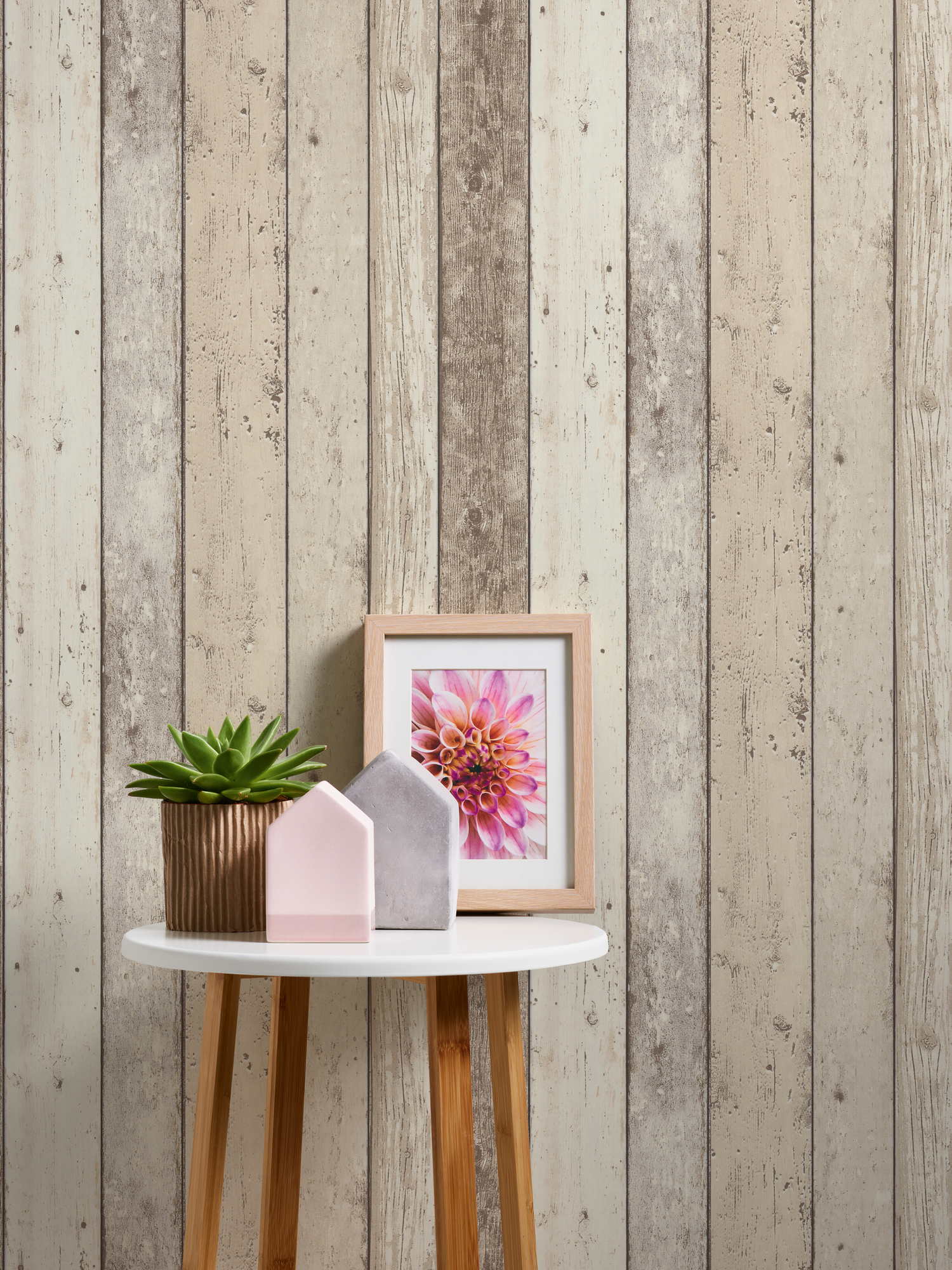 A.S. Création Vliestapete, holzoptik beige creme – paneeltapete im vintage shabby chic stil