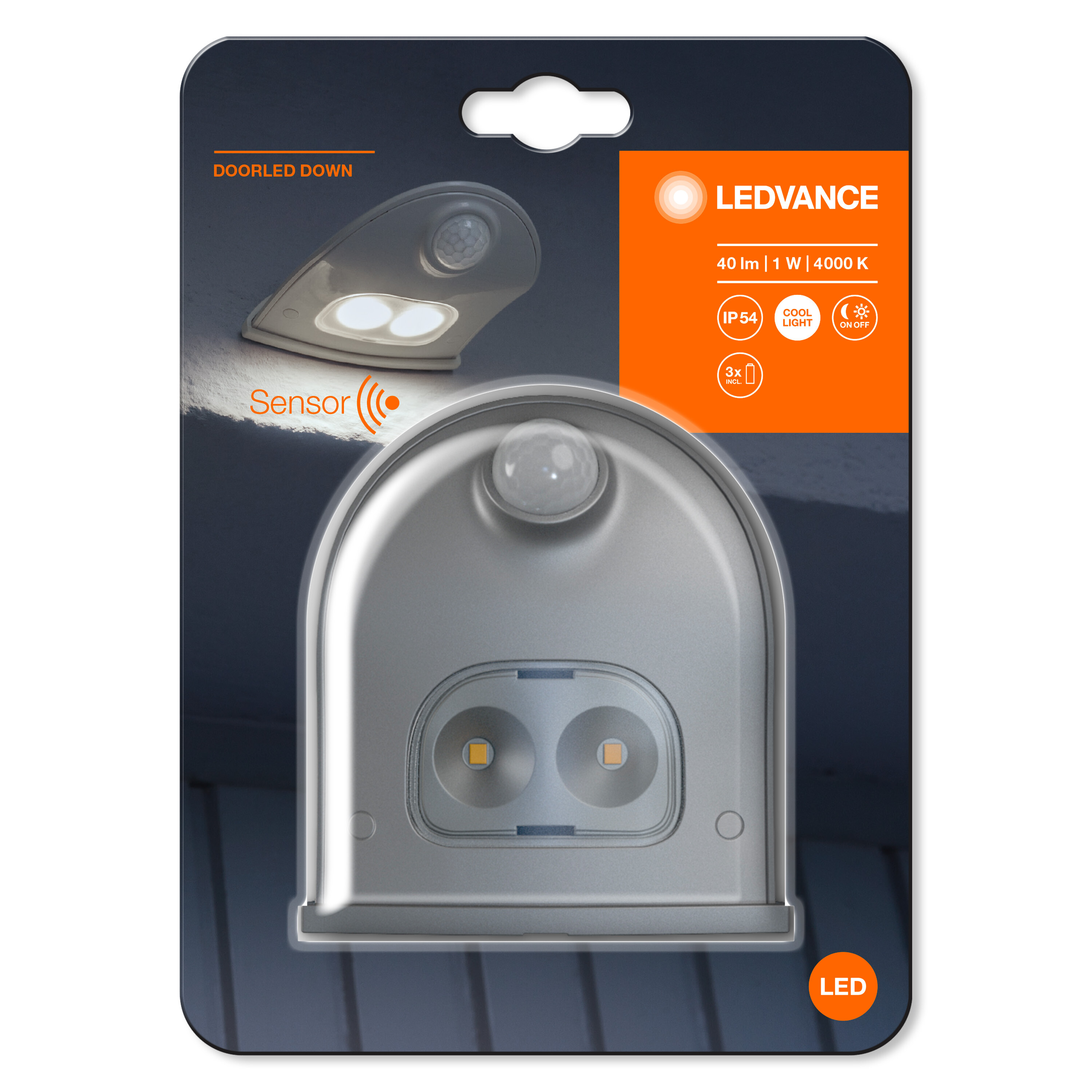 Ledvance LED batteriebetriebene Außenwandleuchte mit Sensor, IP54