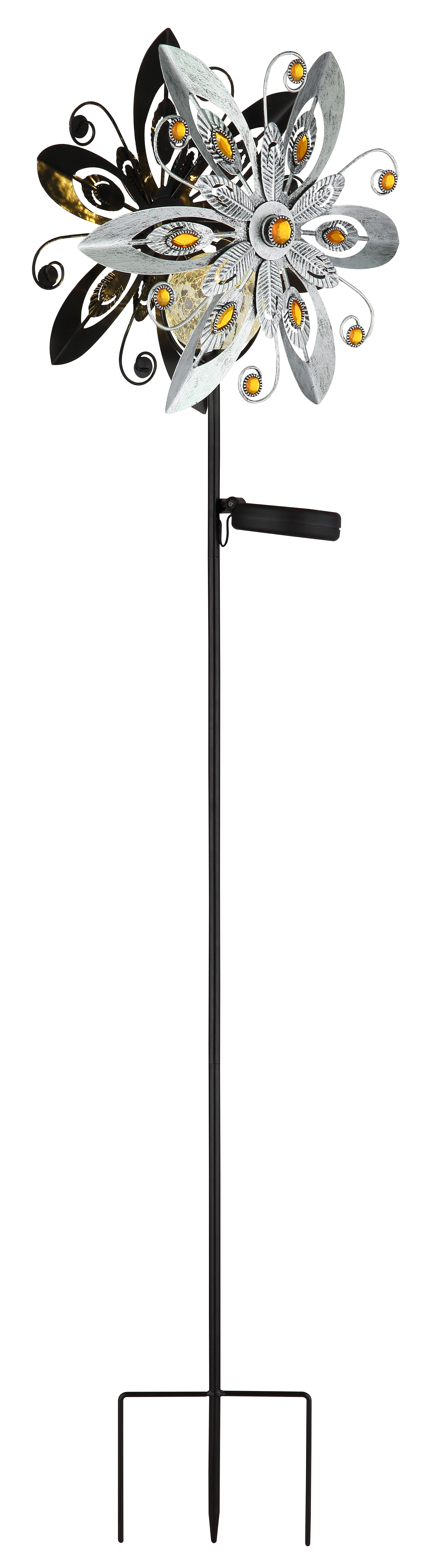 Globo Solarleuchte Metall silbergrau, 1xLED