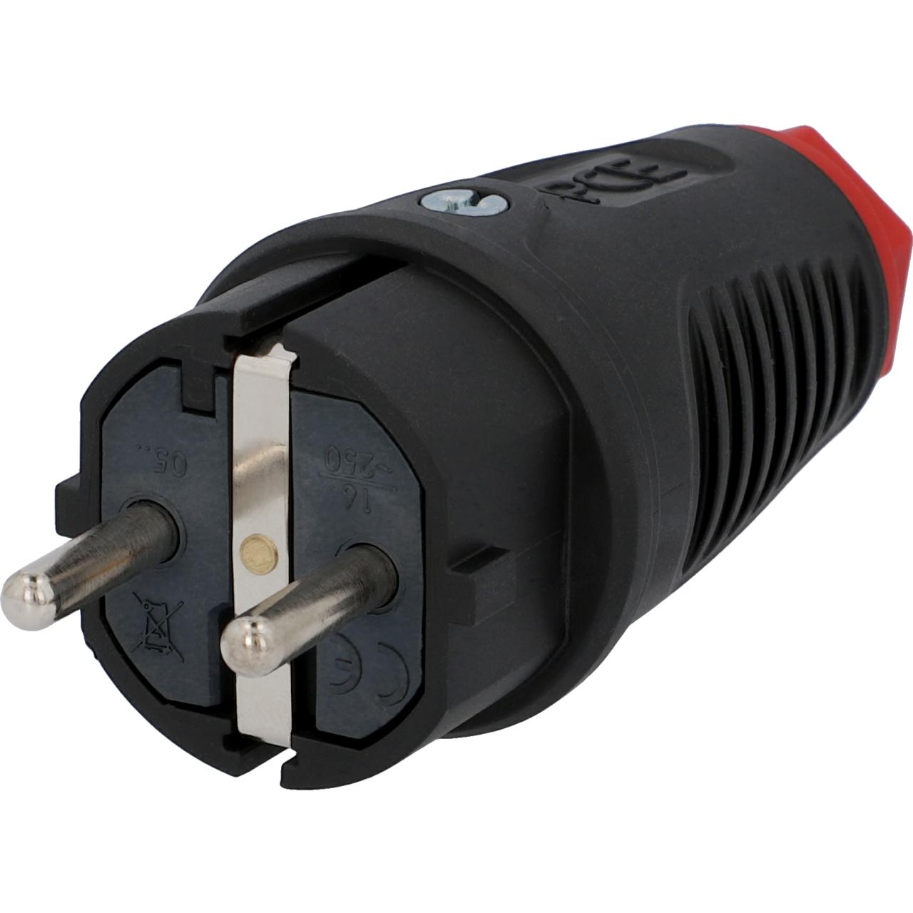 129601  SCHUKO-STECKER VOLLGUMMI,SW