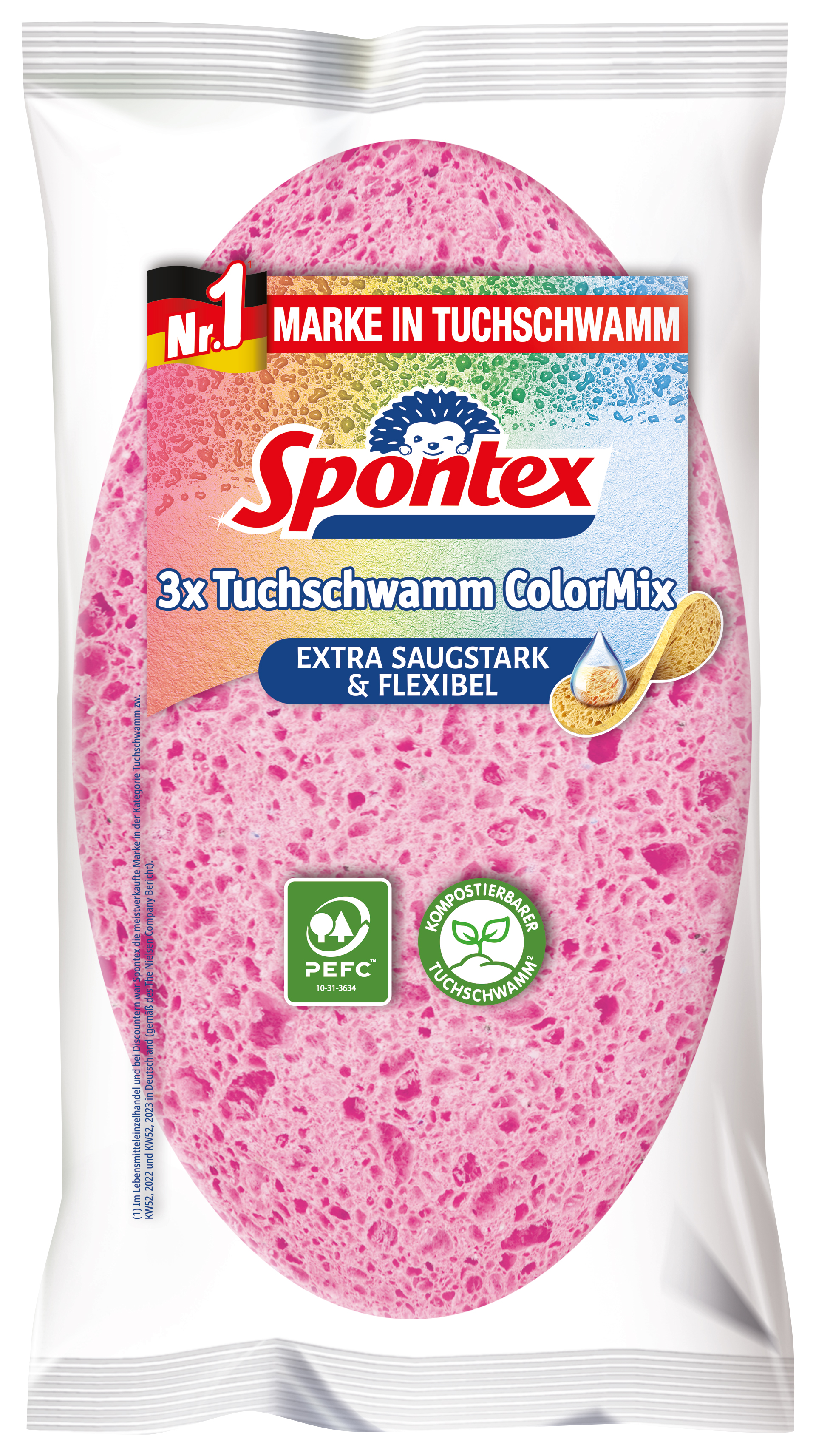 Spontex Tuchschwamm Colormix, 3 St.
