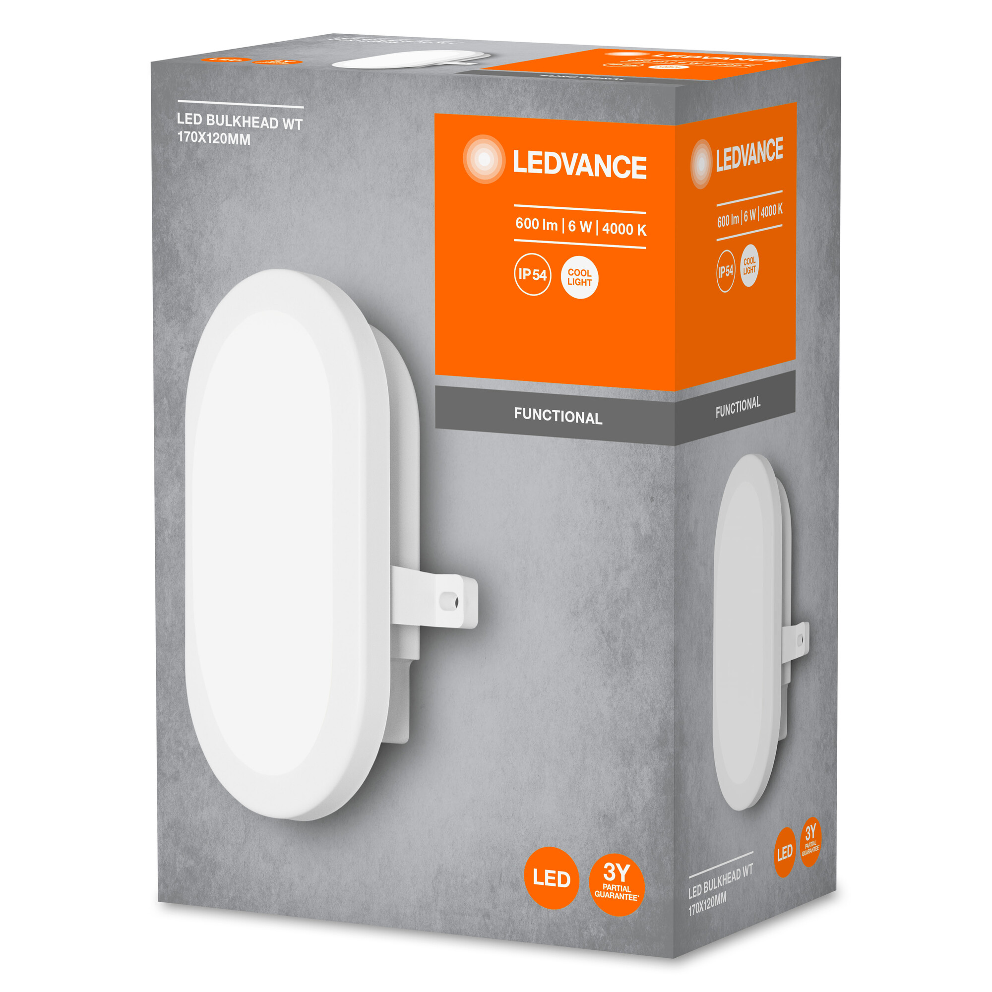 LEDVANCE Deckenleuchte LED Bulkhead, 6W, 4000K White LEDVANCE Deckenleuchte LED Bulkhead, 6W, 4000K White